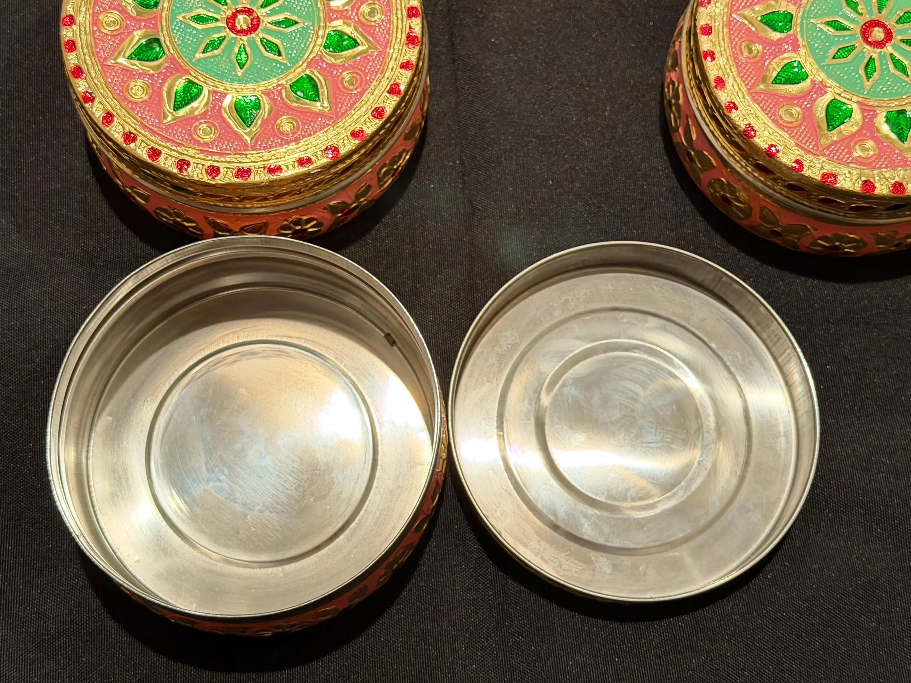 Handcrafted Meenakari Steel Boxes – Decorative Indian Containers (Pack of 5) — view 2