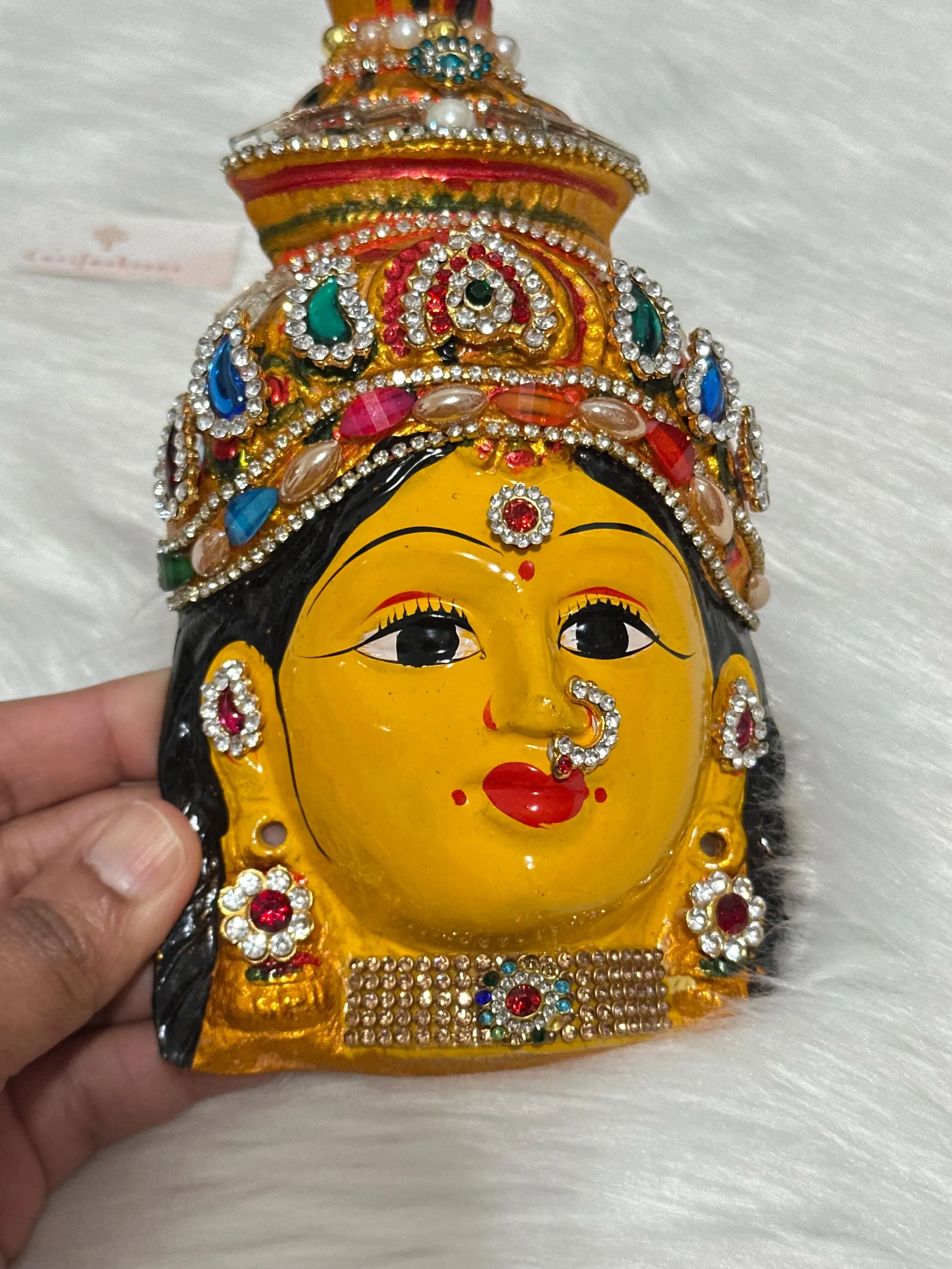 Indian Lakshmi Face Idol 8” | Gowri Devi Pooja Decor — view 5