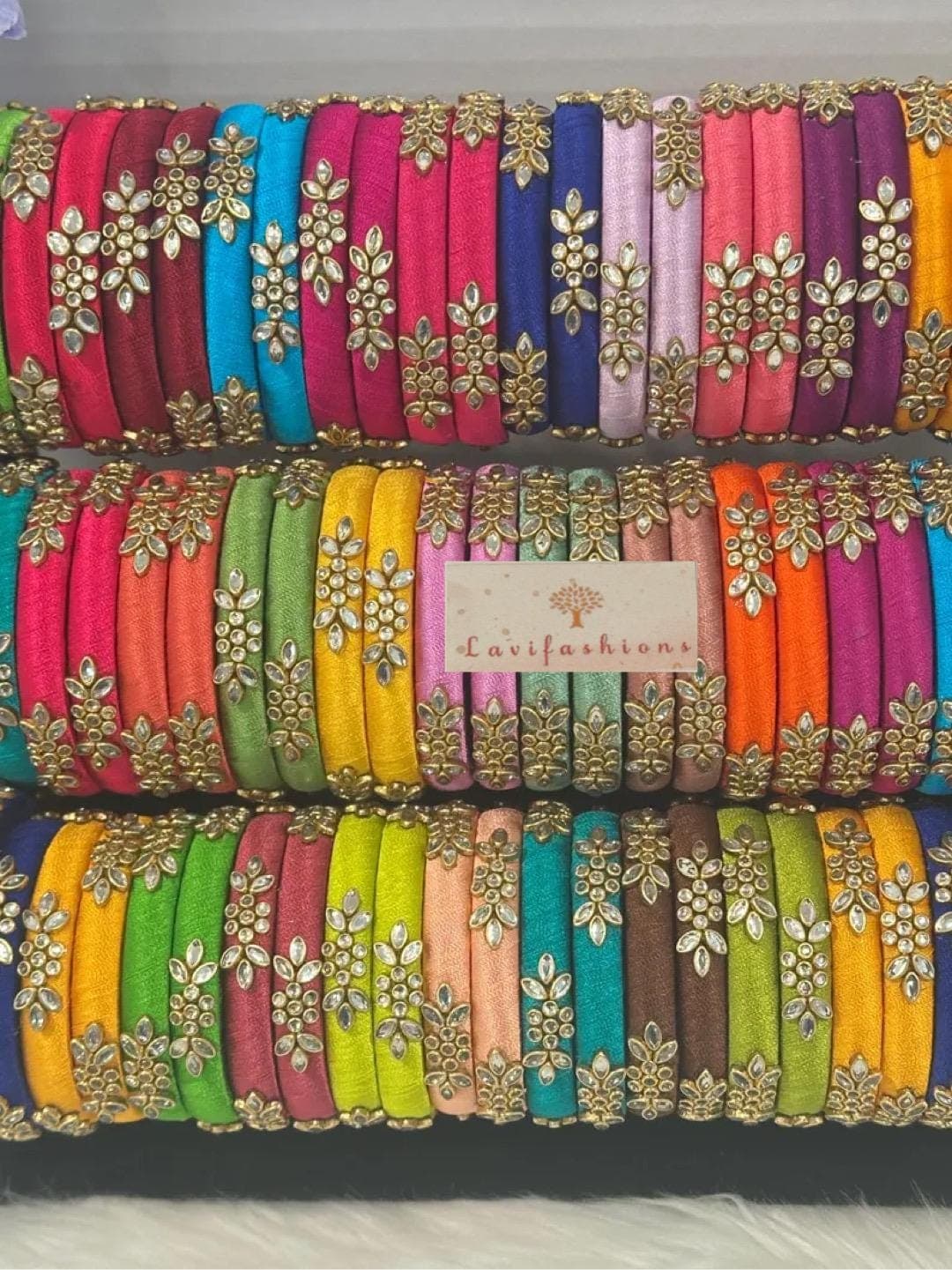 Handmade Silk Thread Bangles | Indian Wedding Jewelry | Saree Accessories | Bridal Bangles | Festive Gift for Her | Kundan Bangles — view 7