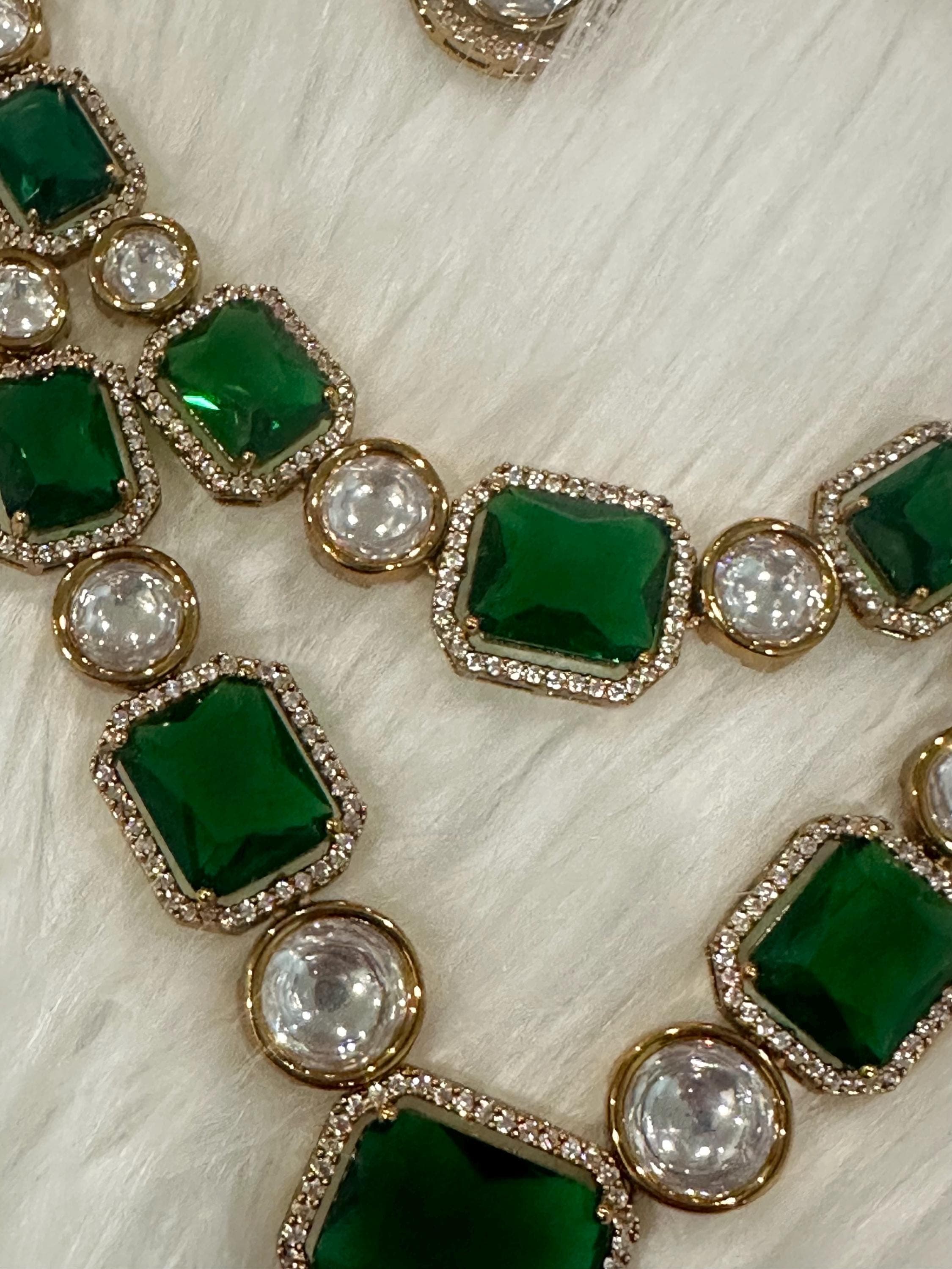Victorian statement necklace and earrings/ earrings/ Saree jewelry/ festive/ partywear — view 10