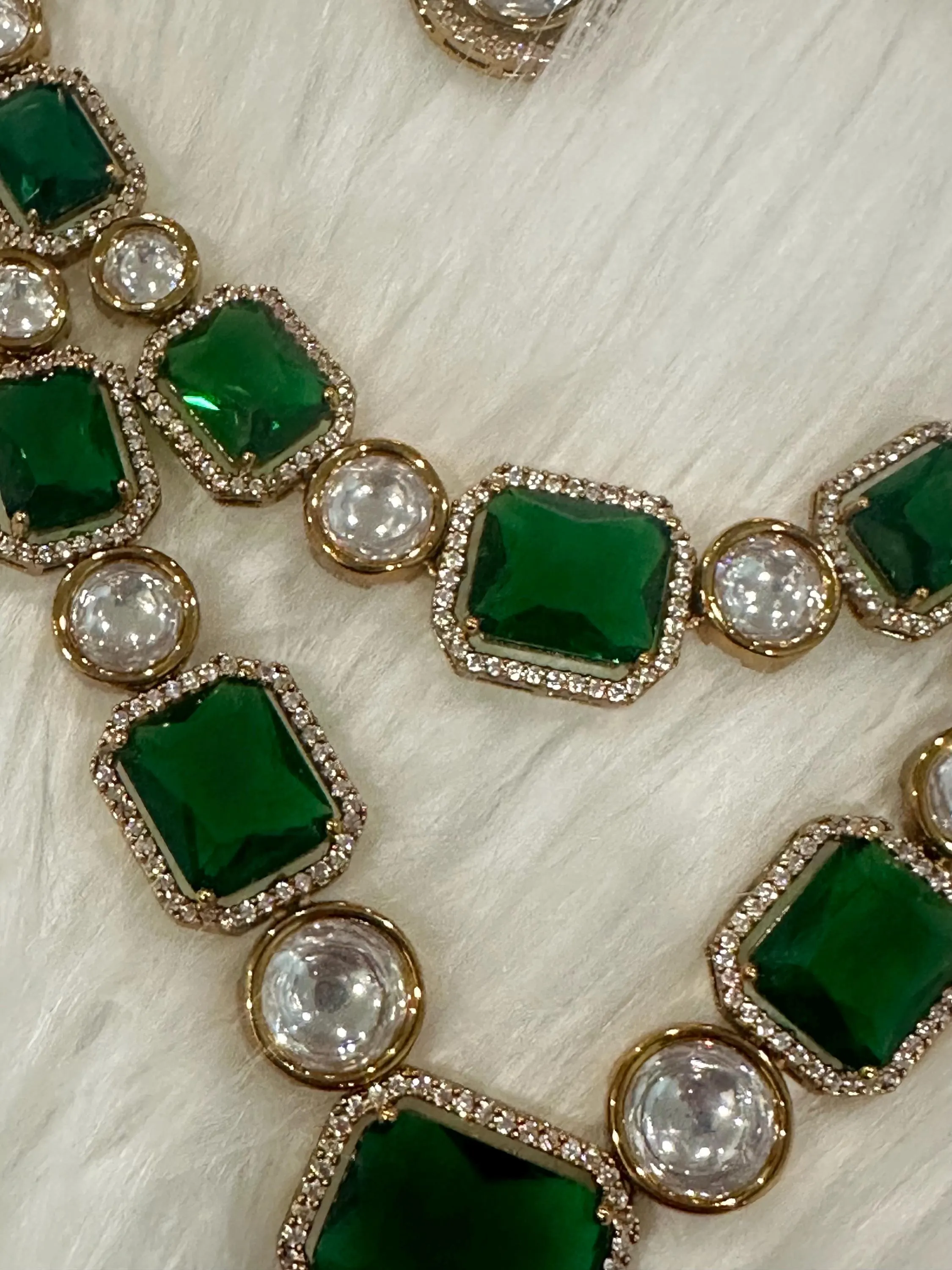 Victorian statement necklace and earrings/ earrings/ Saree jewelry/ festive/ partywear — view 10