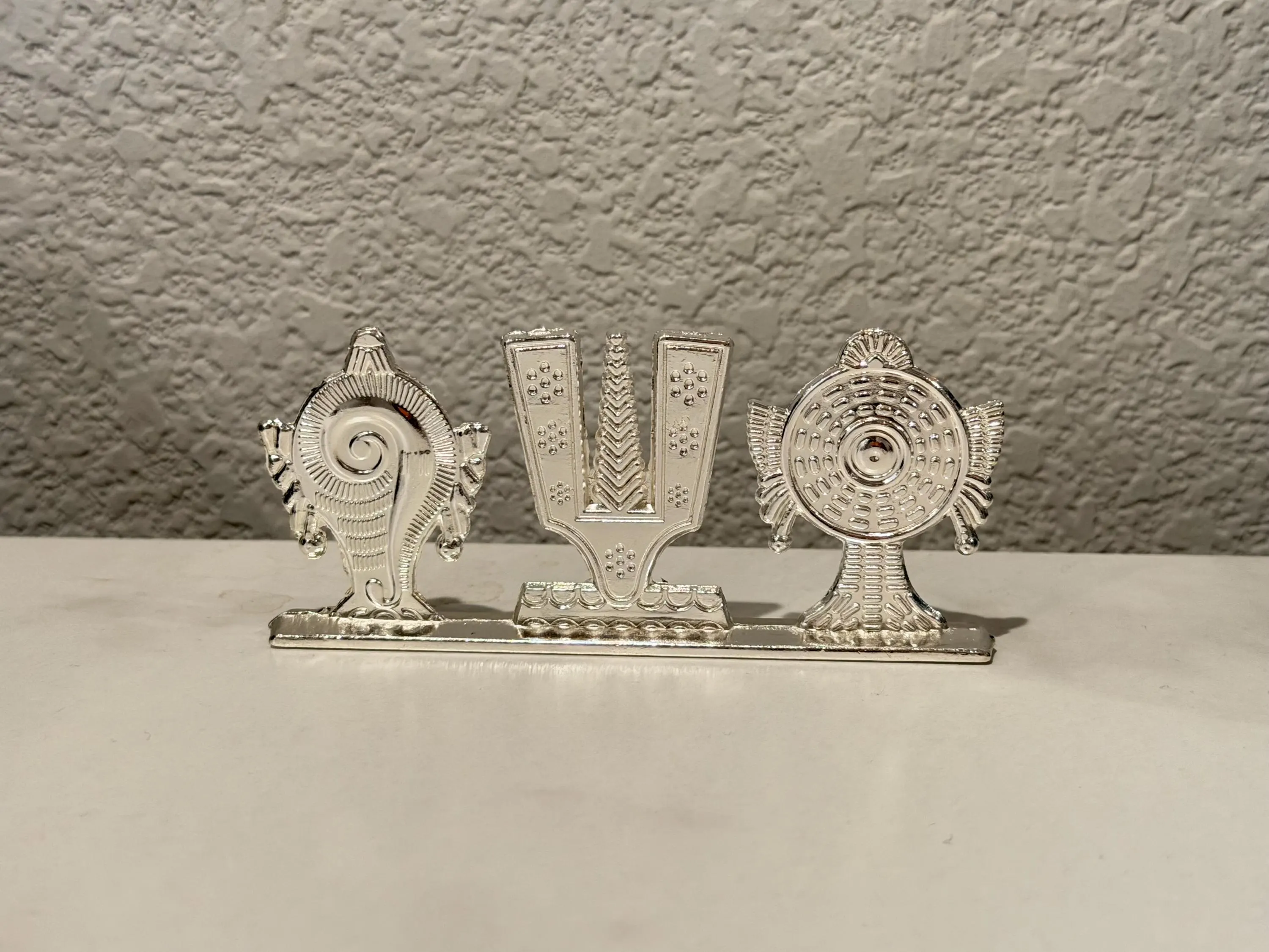 Shanku Chakra Namam Metal Idol Pack | Venkateswara Symbol, Pooja Decor, Return Gift — view 4