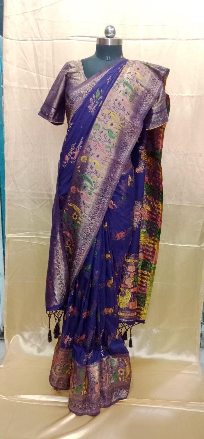 Banarasi Pattu Saree With Stitched Blouse — view 5