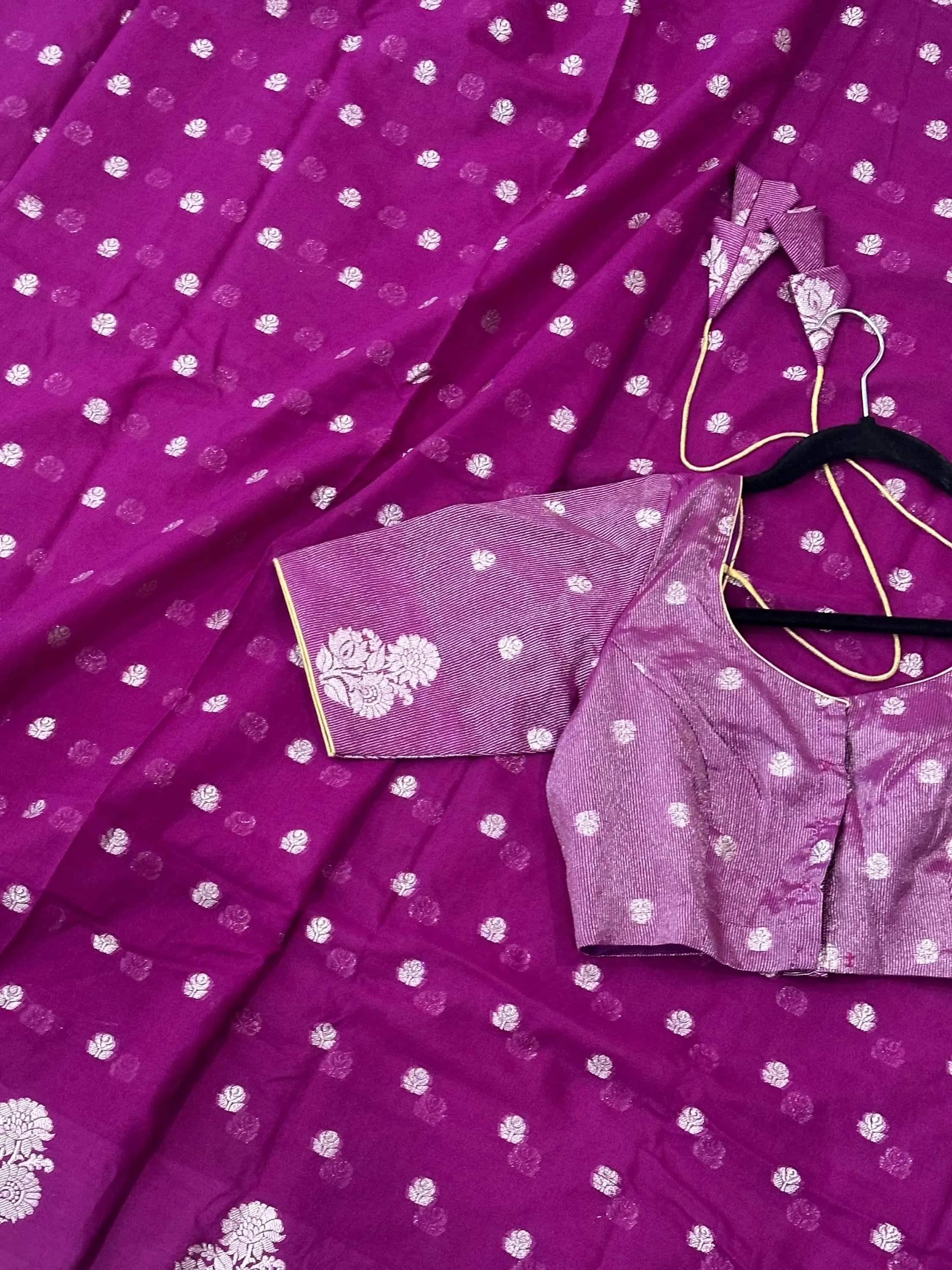 Banarasi Raw Mango Silk Saree With Stitched Blouse — view 2