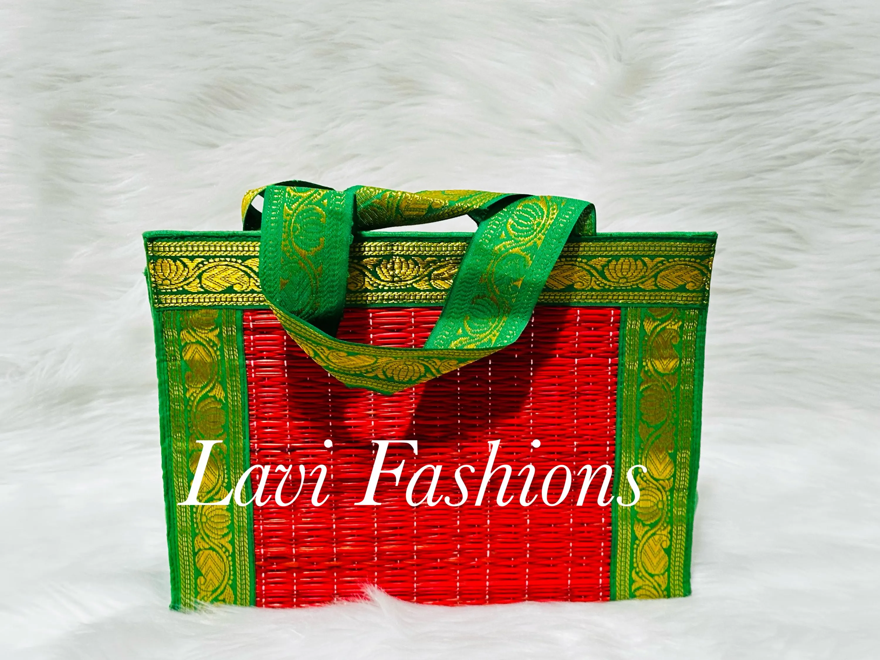 Korai Grass Thamboolam Bags Pack Of 5 | Eco-Friendly Wedding Favor Pooja Gift Bags Pack — view 2