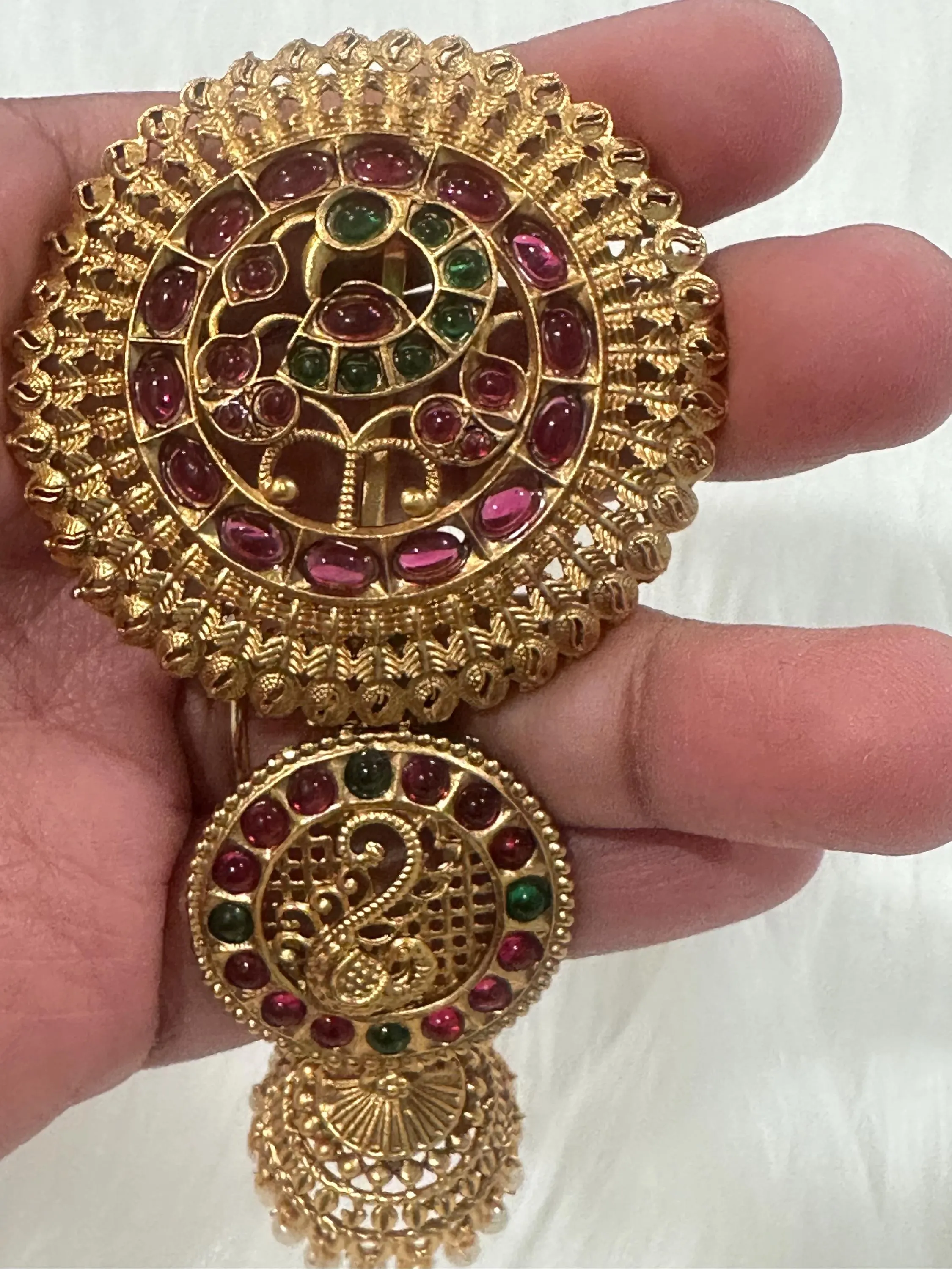 Antique Kemp Hair Brooch / Juda Pin / Veni Pin / jada billa / Classical Dance Jewelry / Rakodi — view 7
