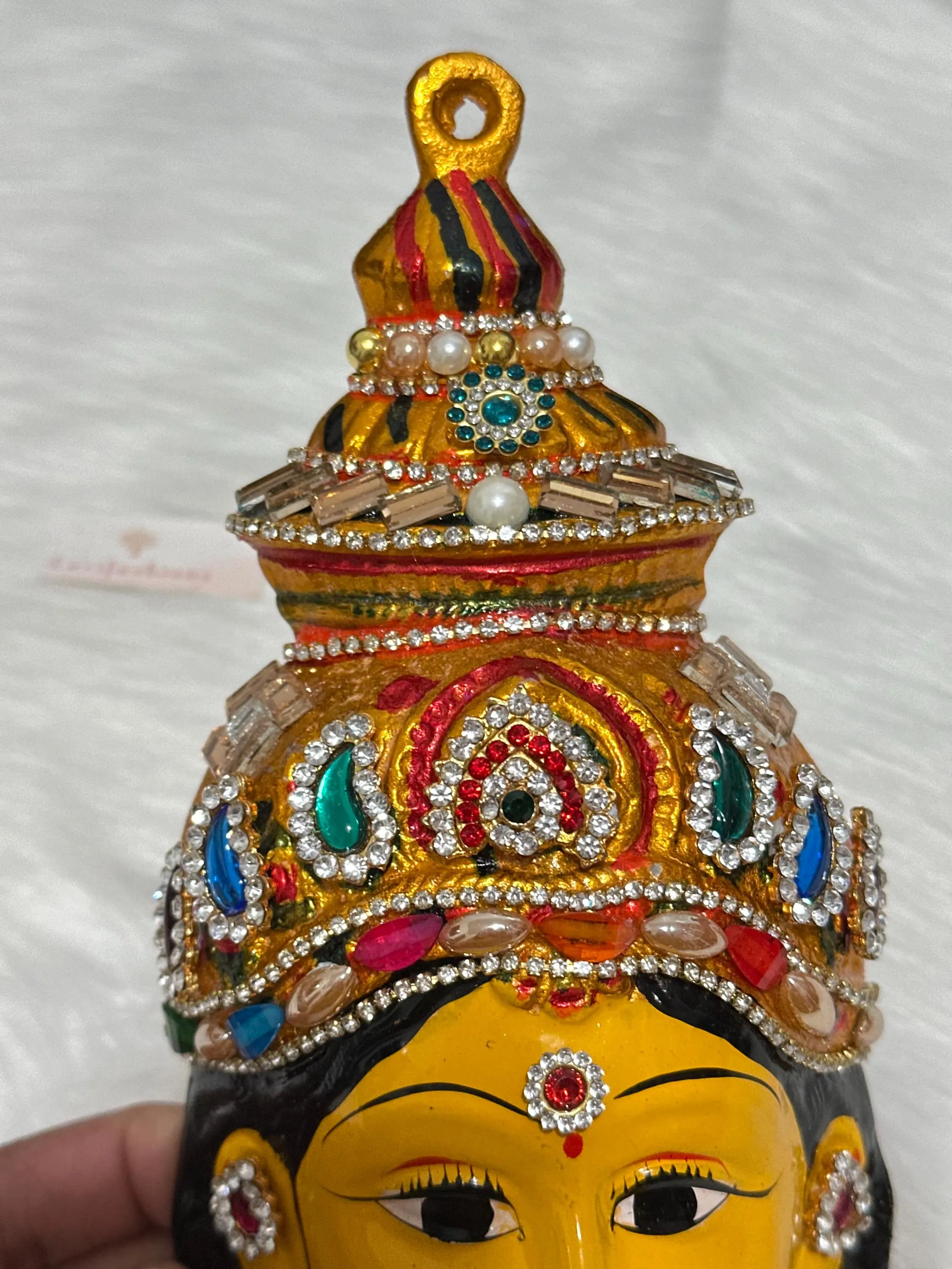 Indian Lakshmi Face Idol 8” | Gowri Devi Pooja Decor — view 6