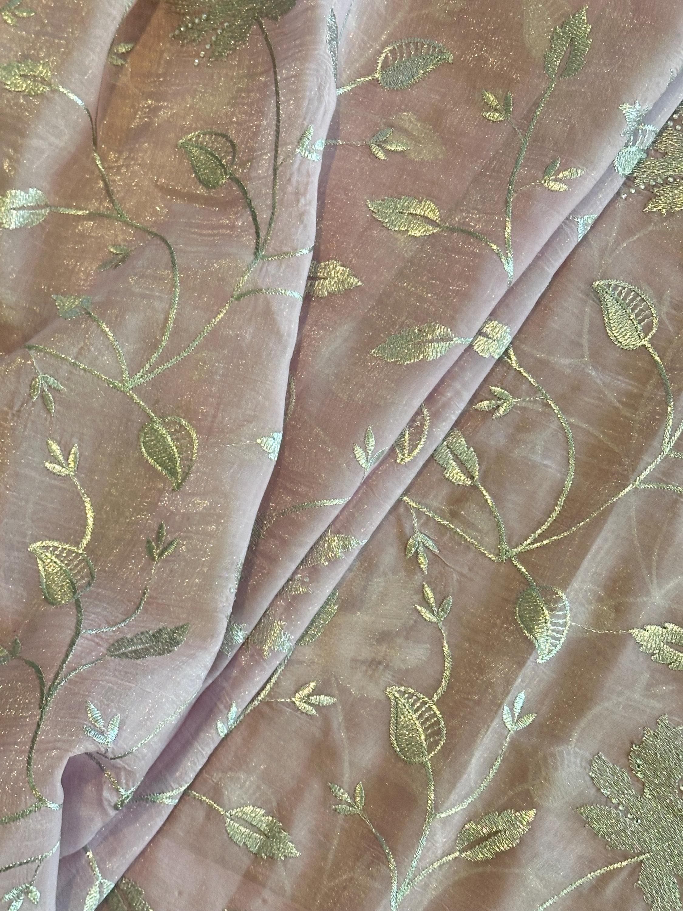 Pastel Pink Designer Saree with Silver Embroidery Work | Party Wear Saree — view 7