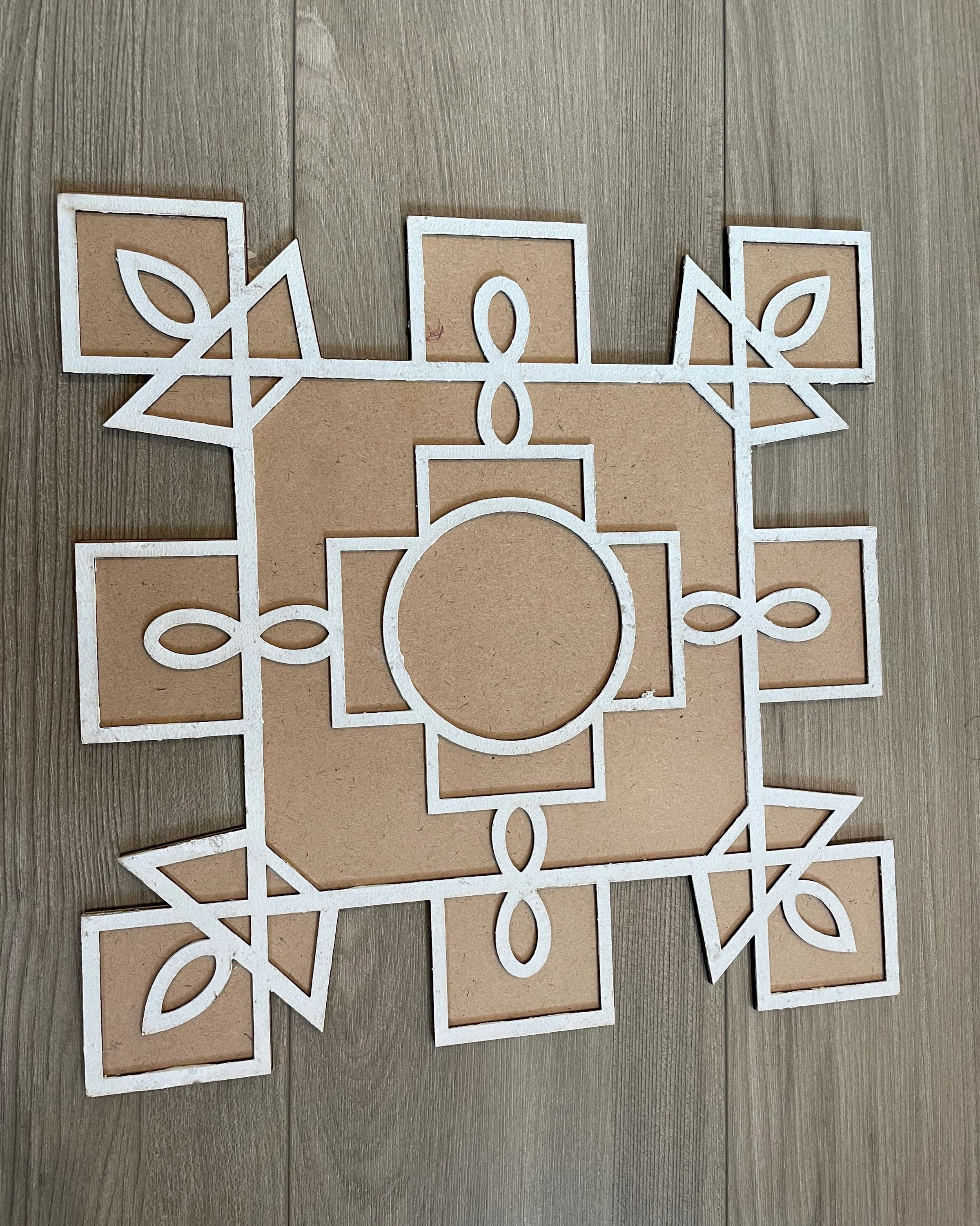 12" MDF Rangoli Base for Home Decor, Rangoli Decoration, Muggu Entryway Accent — view 3