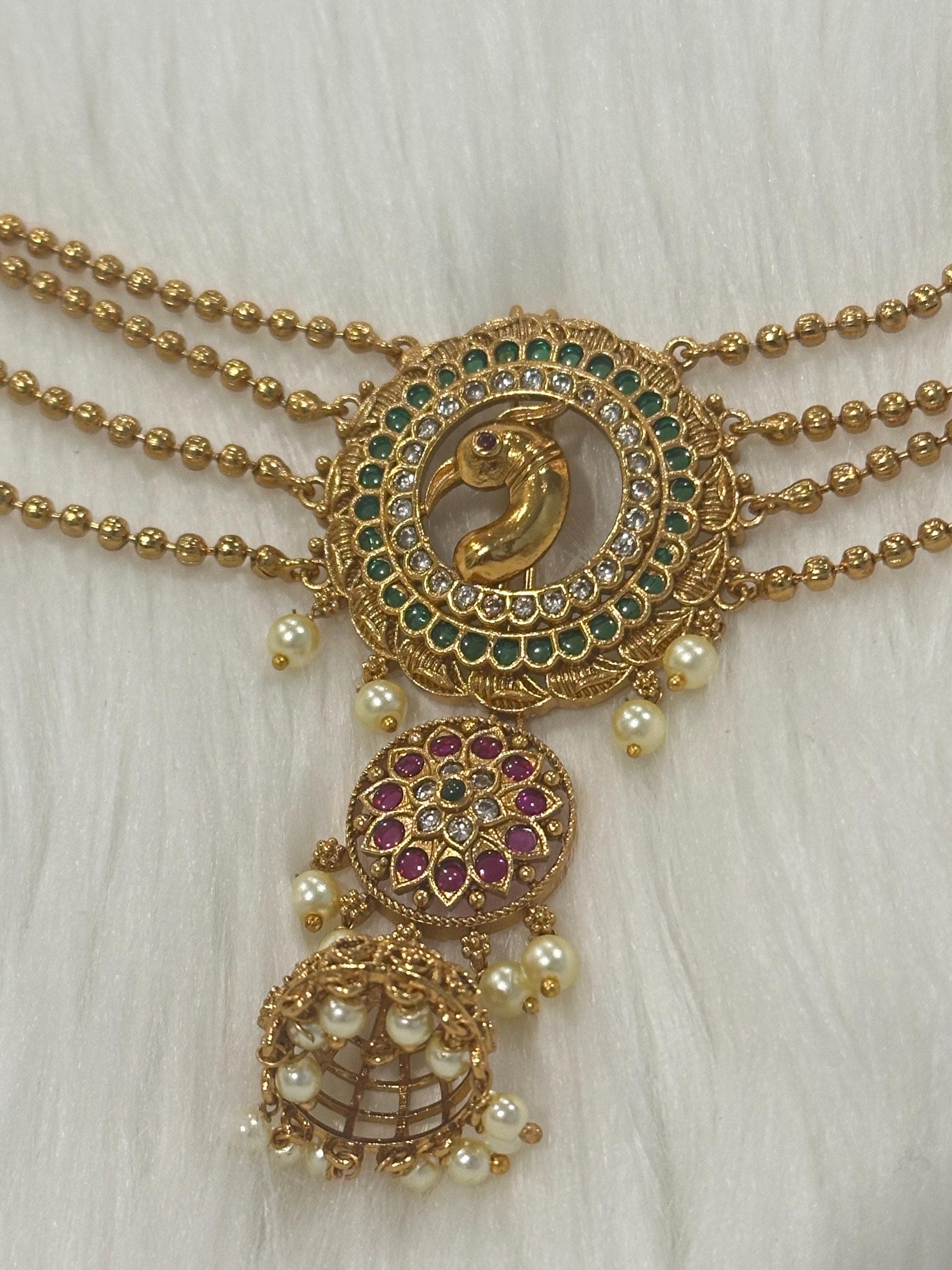 Three Layered Pearl Hair Brooch: Juda Pin, Bun Billa, Rakodi — view 3