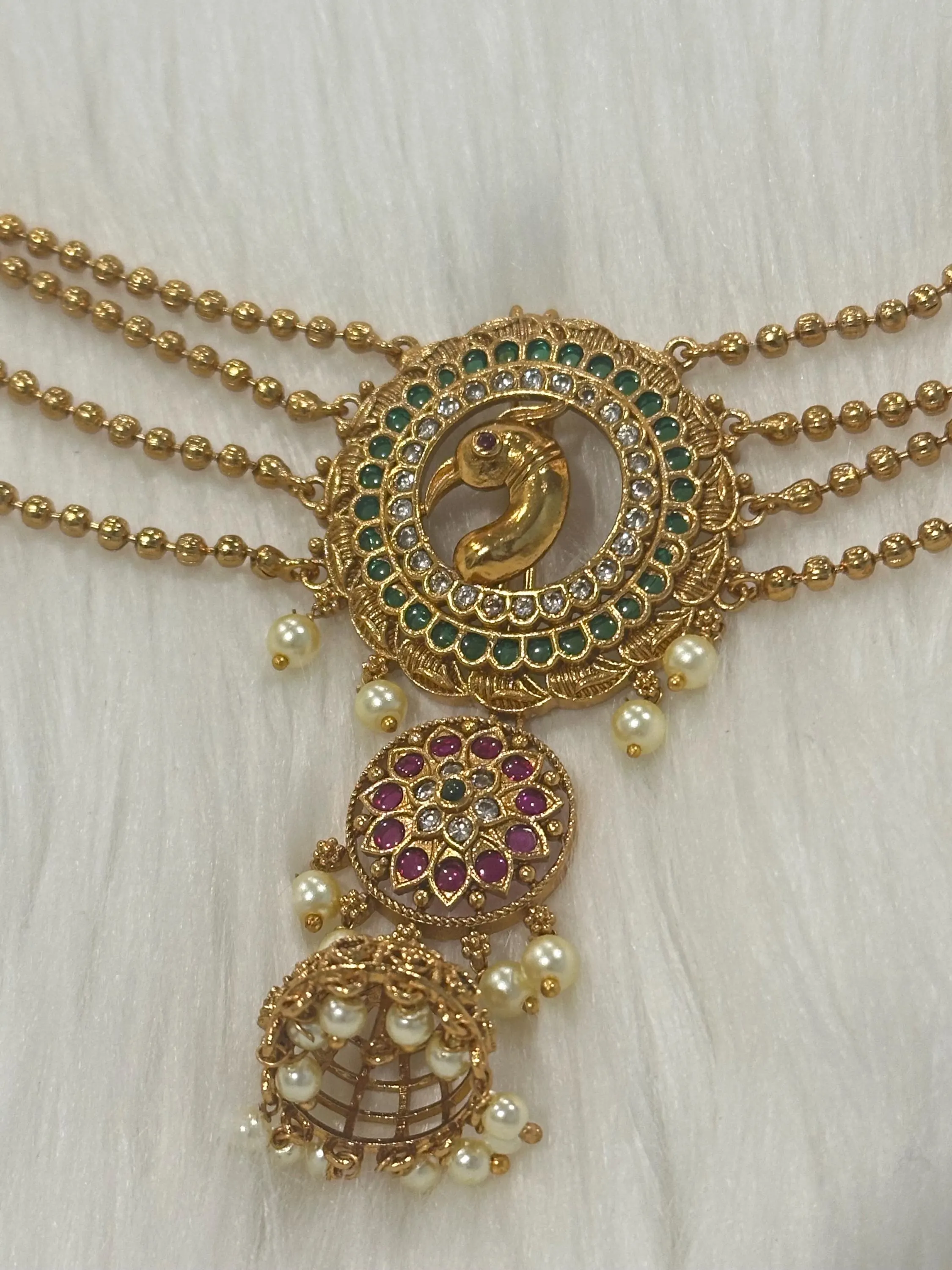 Three Layered Pearl Hair Brooch: Juda Pin, Bun Billa, Rakodi — view 3