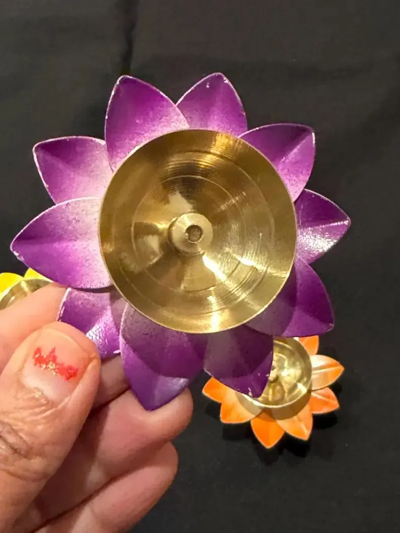 South Indian Thamboolam Return Gift Set USA | Lakshmi Haldi Kumkum + Lotus Jewelry Box + Brass Diya + String Bag | Indian Wedding Favor Bulk — view 9