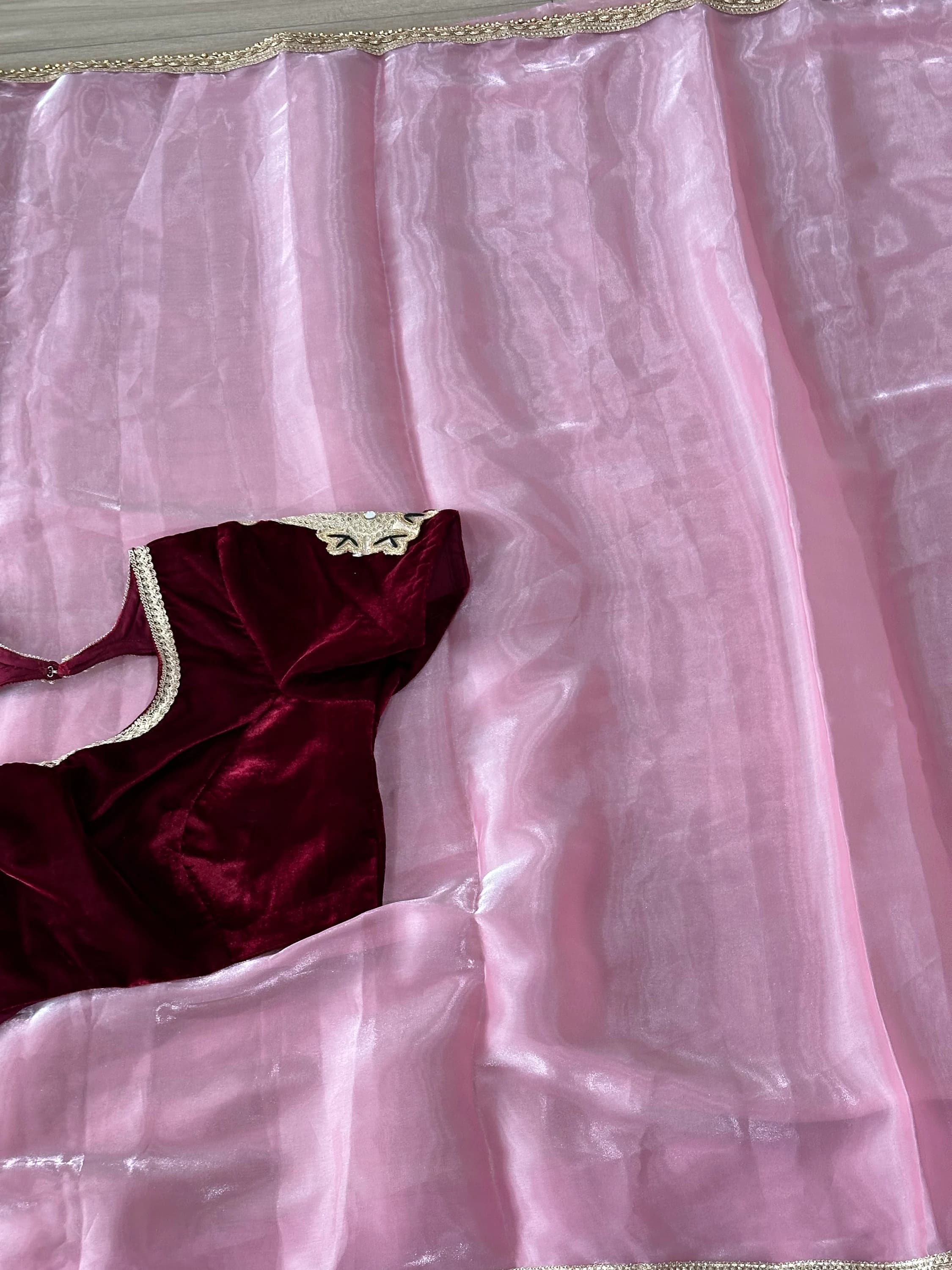 Crush Tissue Saree With Stitched Blouse — view 7