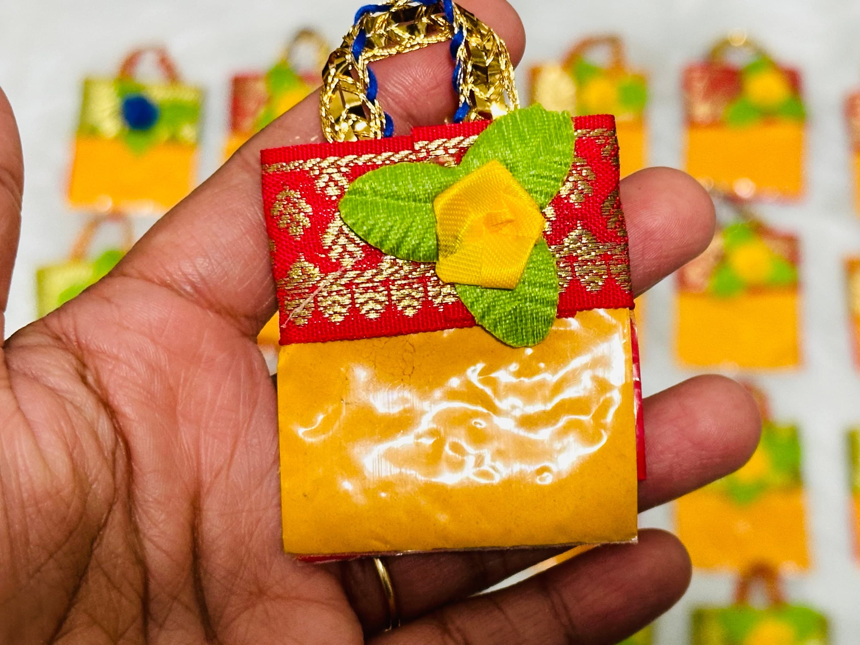 PREORDER: Haldi Kumkum Pack of 1 – Thambulam Return Gifts, Pooja Favors, Pasupu Kumkum, Wedding, Housewarming, Indian Traditional Gift — view 3