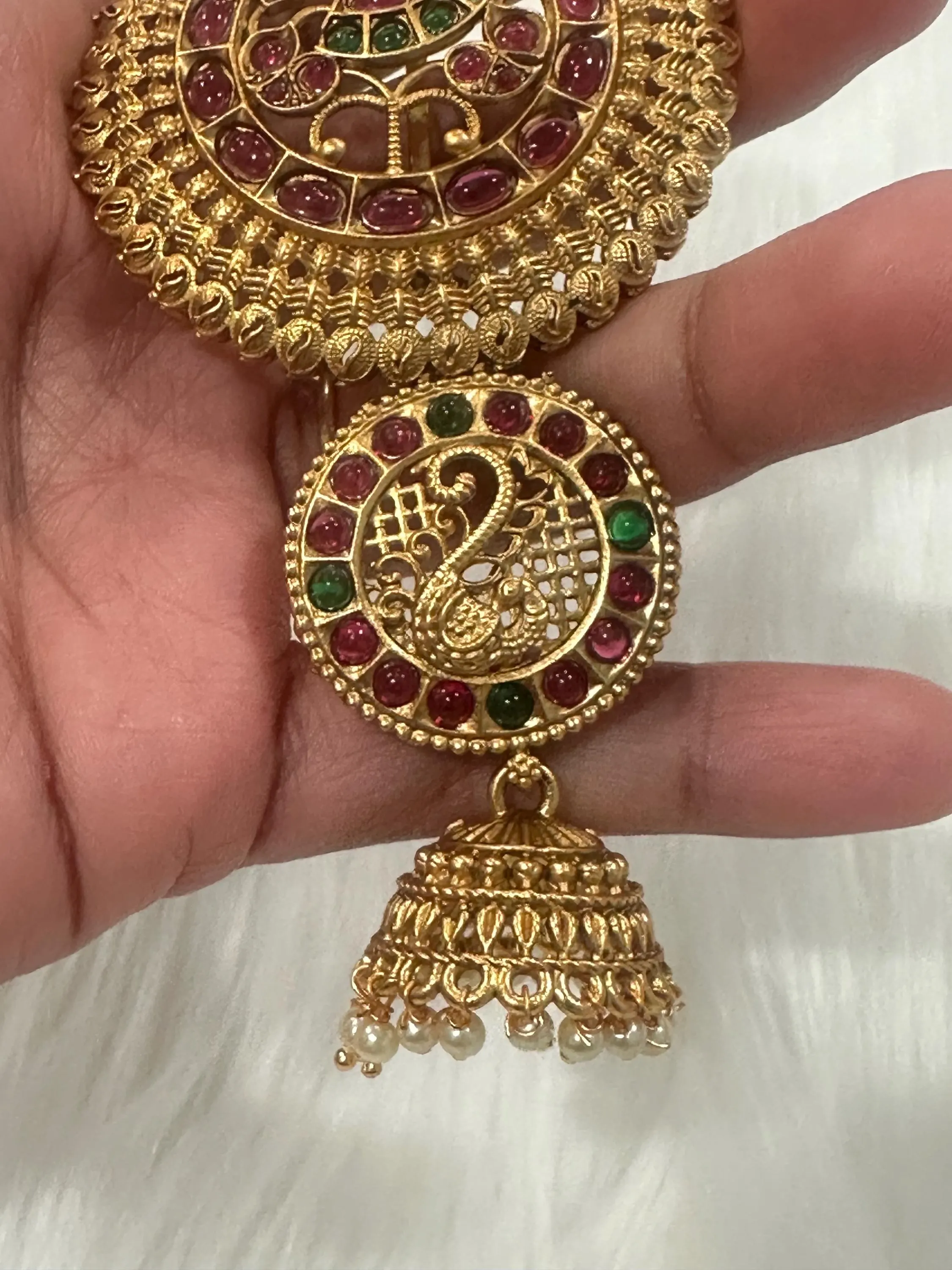 Antique Kemp Hair Brooch / Juda Pin / Veni Pin / jada billa / Classical Dance Jewelry / Rakodi — view 5