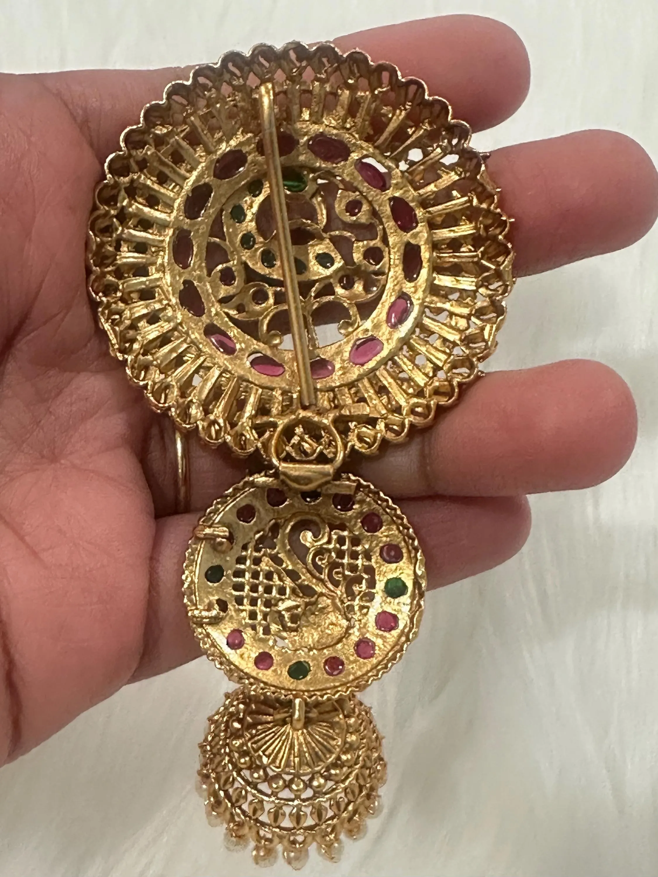 Antique Kemp Hair Brooch / Juda Pin / Veni Pin / jada billa / Classical Dance Jewelry / Rakodi — view 8