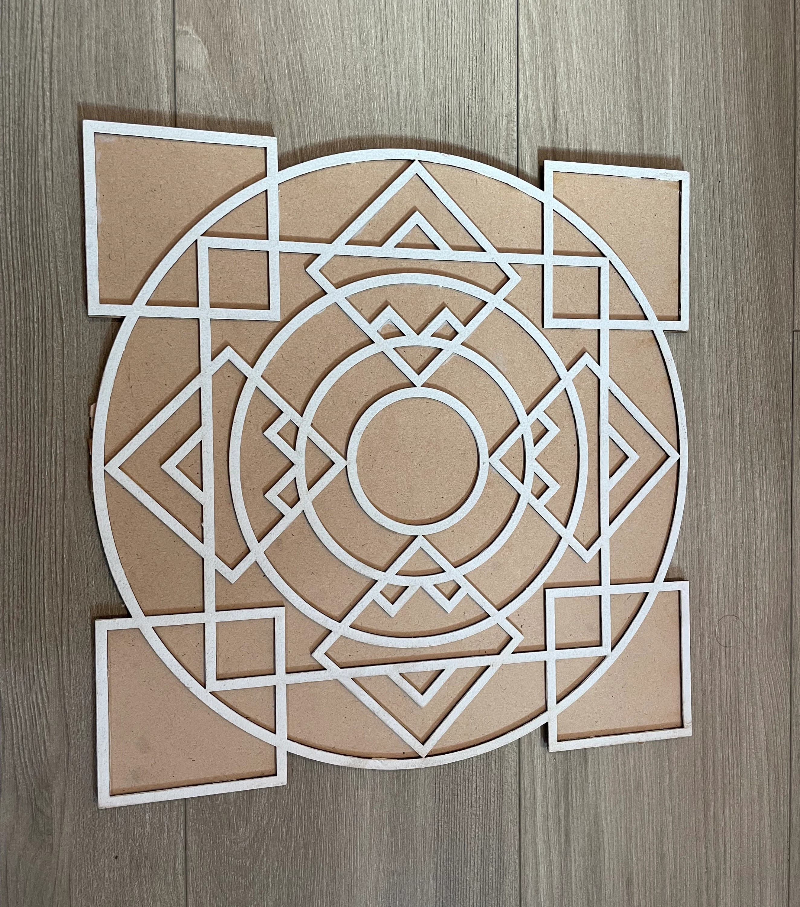 MDF Rangoli Base 11.5" – Geometric Home Decor, Entryway Accent — view 2