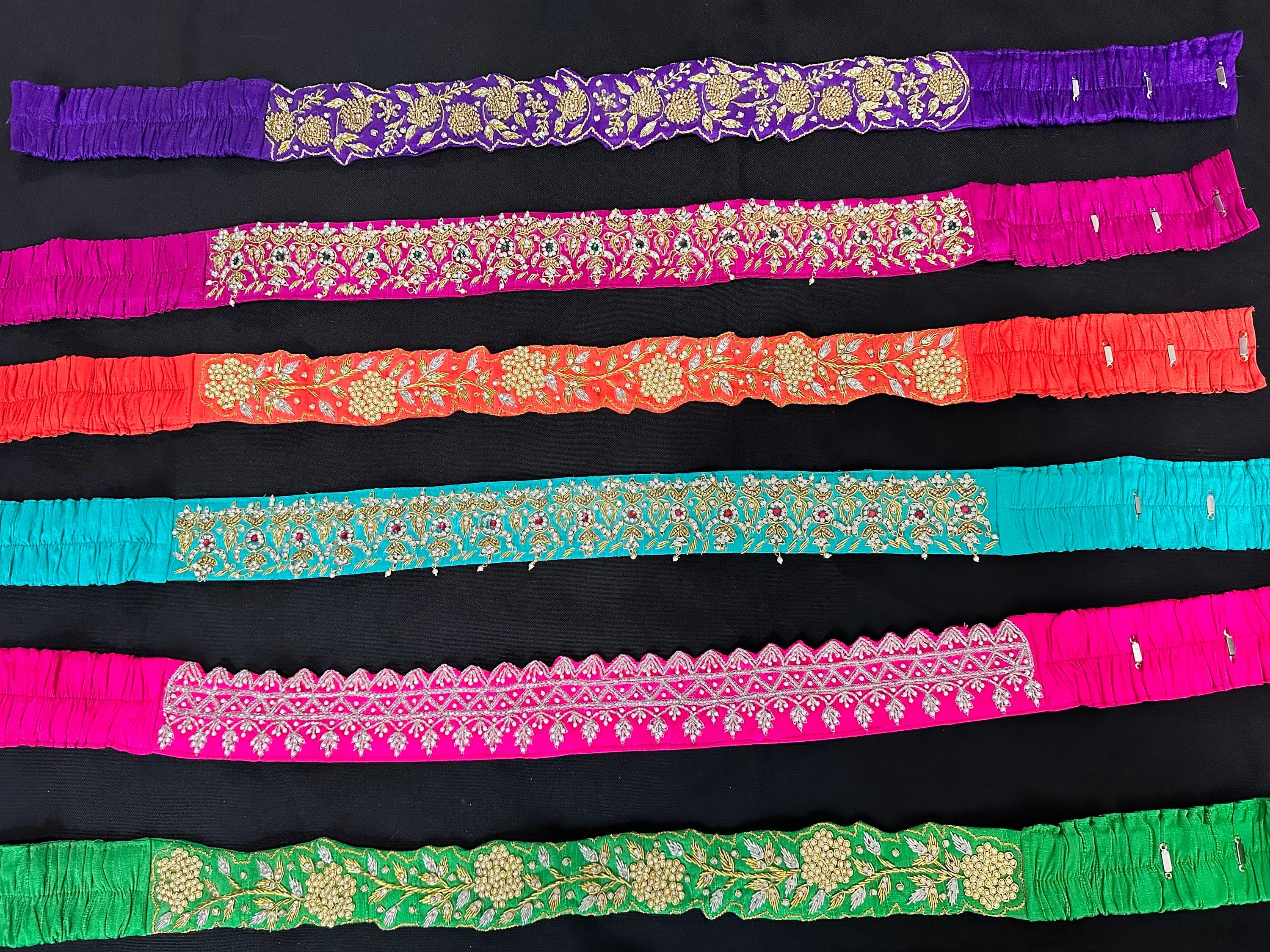Ethnic Maggam Work Waist Belt: Festive Saree Jewelry, Wedding Party Wear Hip Belt — view 5