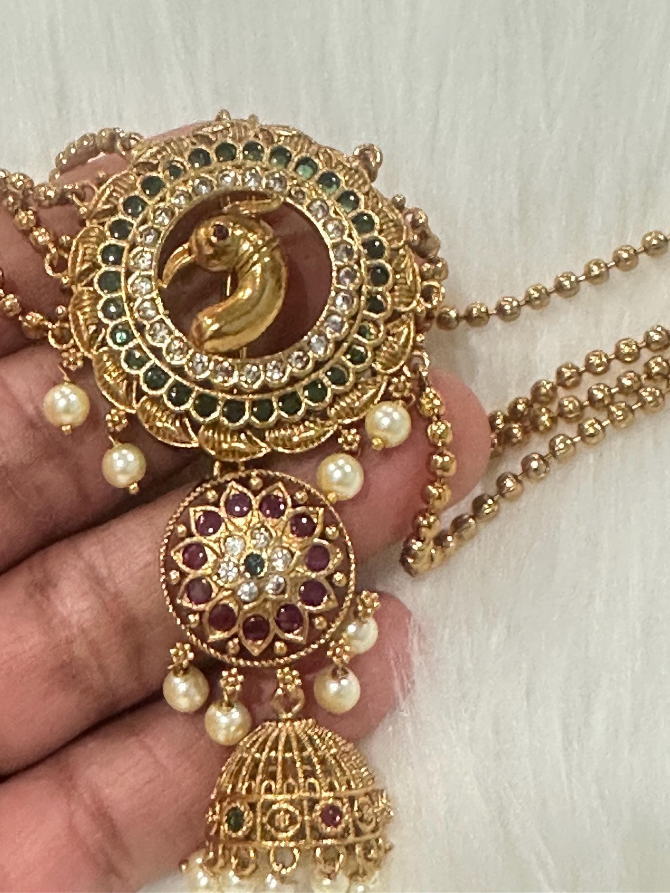 Three Layered Pearl Hair Brooch: Juda Pin, Bun Billa, Rakodi — view 4