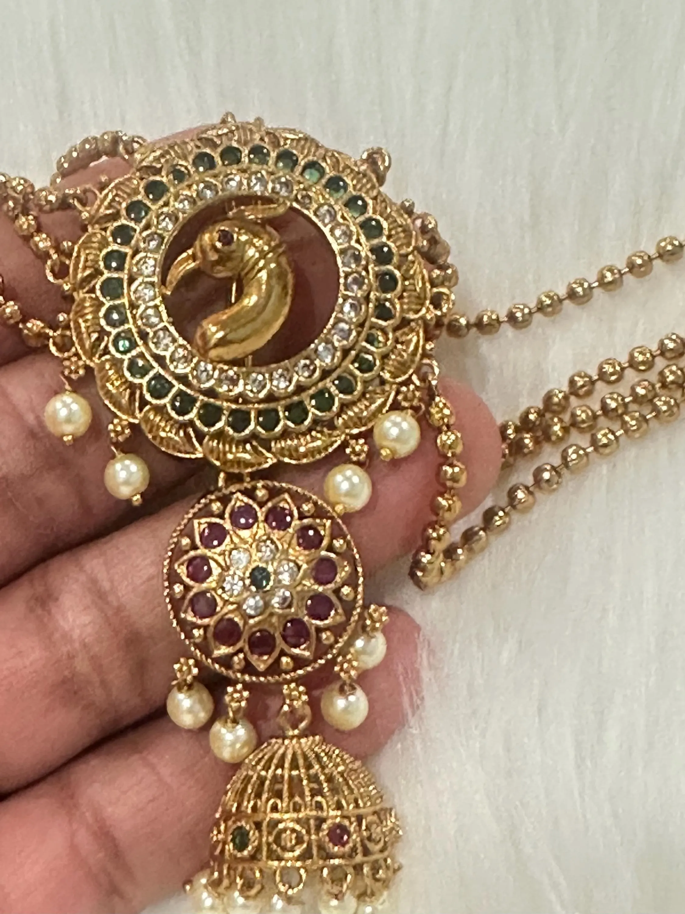 Three Layered Pearl Hair Brooch: Juda Pin, Bun Billa, Rakodi — view 4
