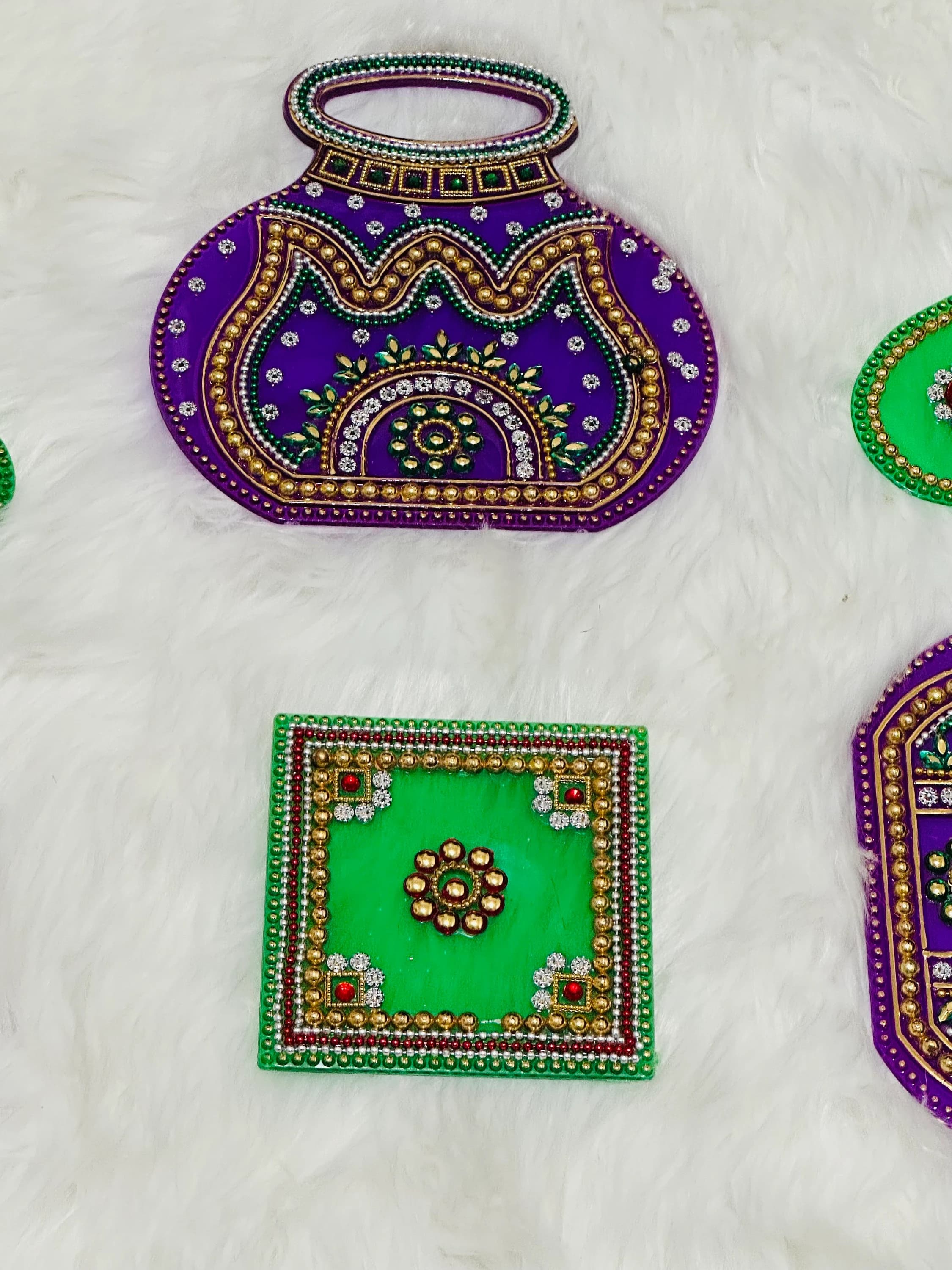 Ethnic Acrylic Rangoli Set for Festive Decor, Thamboolam, Return Gifts — view 3