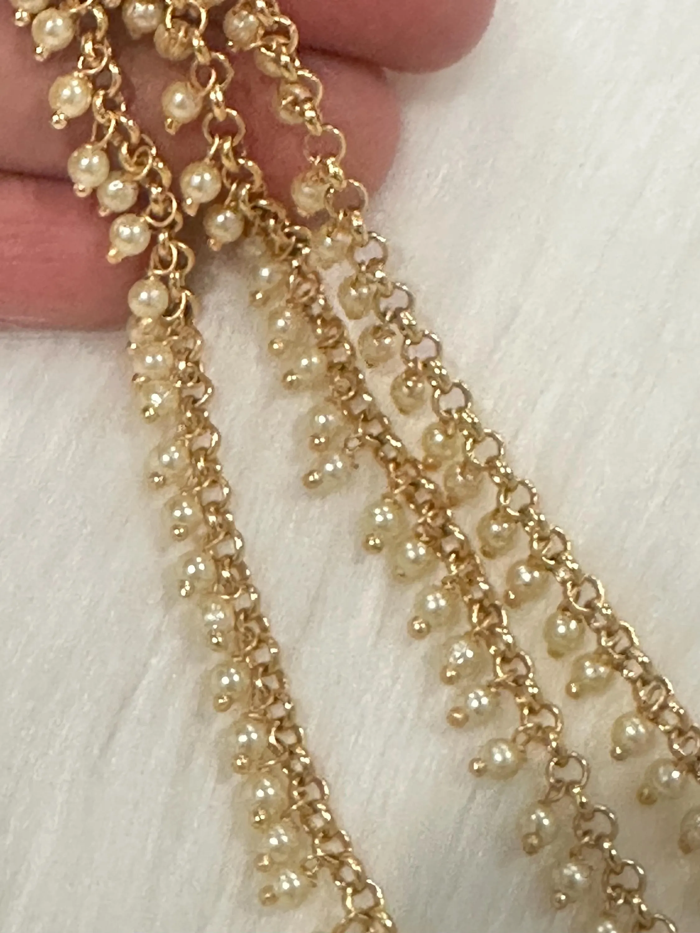 Kemp Hair Pin, Three Layered Pearl Bun Billa, Jadau Rakodi Juda Pin — view 5