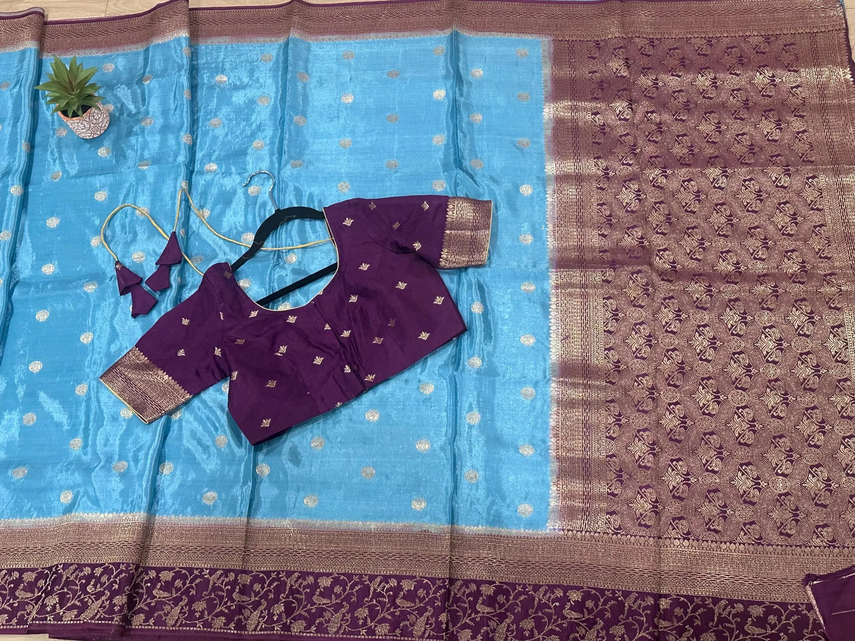 Banarasi Samudrika Silk Saree With Stitched Blouse — view 1