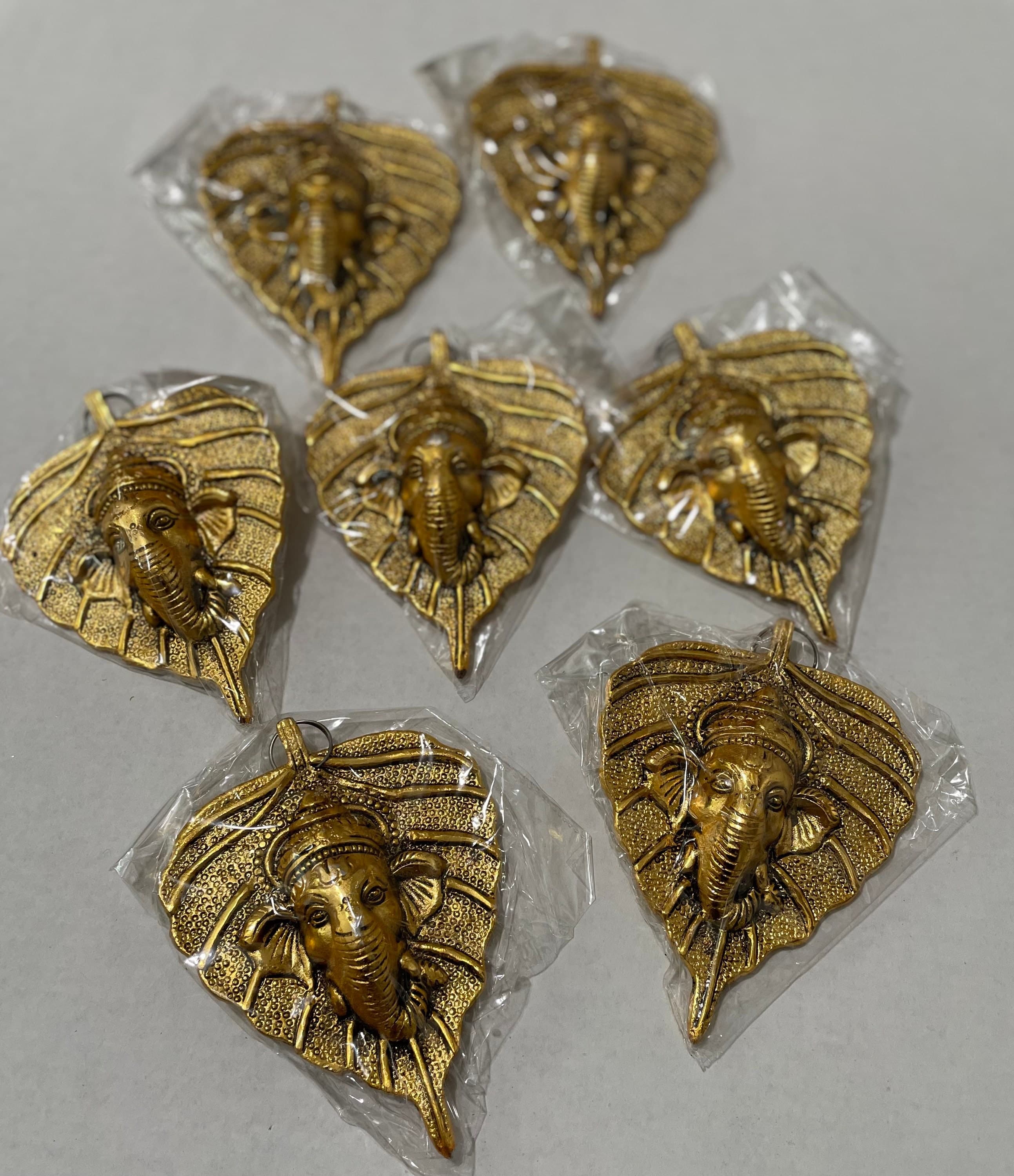 Leaf Ganesha Metal Wall Hanging – Traditional Indian Door Decor, 5-Piece Pack — view 6