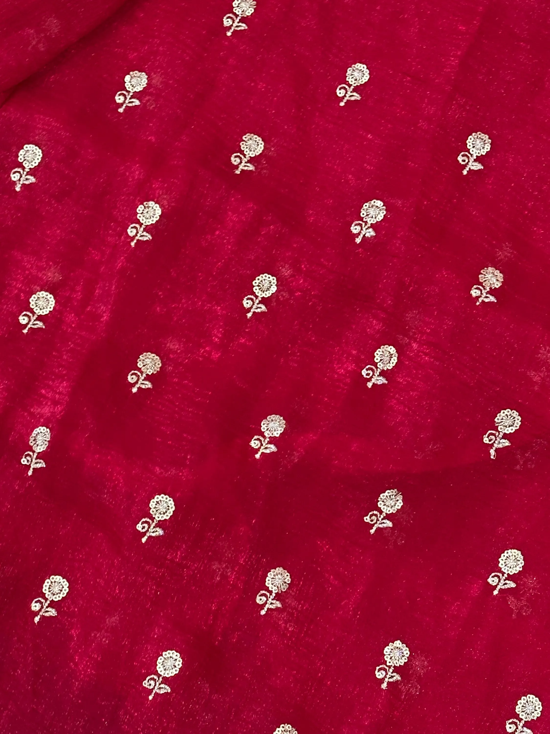 Tissue Chiffon Saree With Unstitched Blouse Piece — view 5