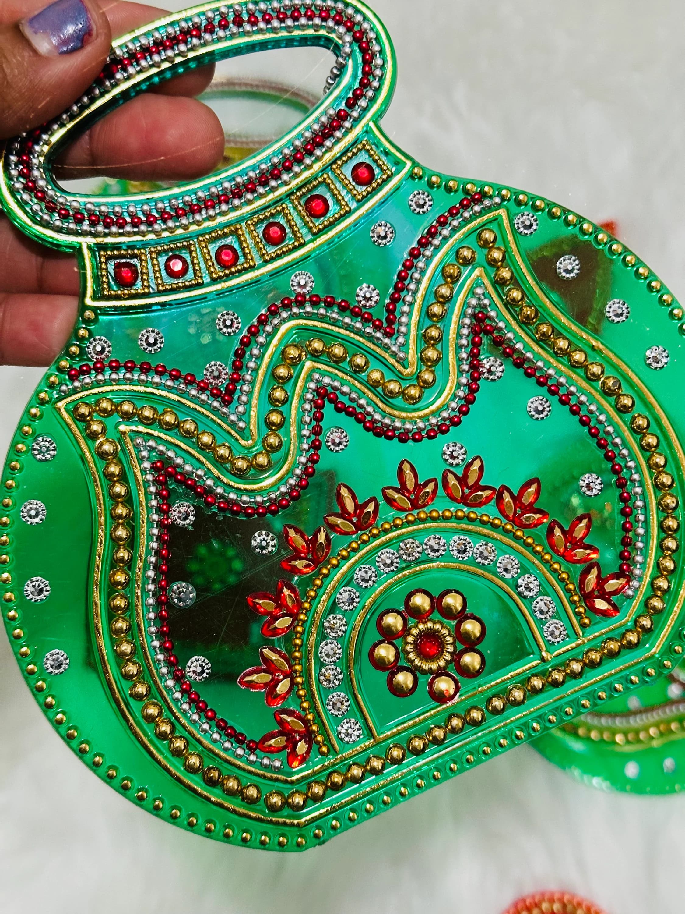 Ethnic Acrylic Rangoli Set for Festive Decor, Thamboolam, Return Gifts — view 3
