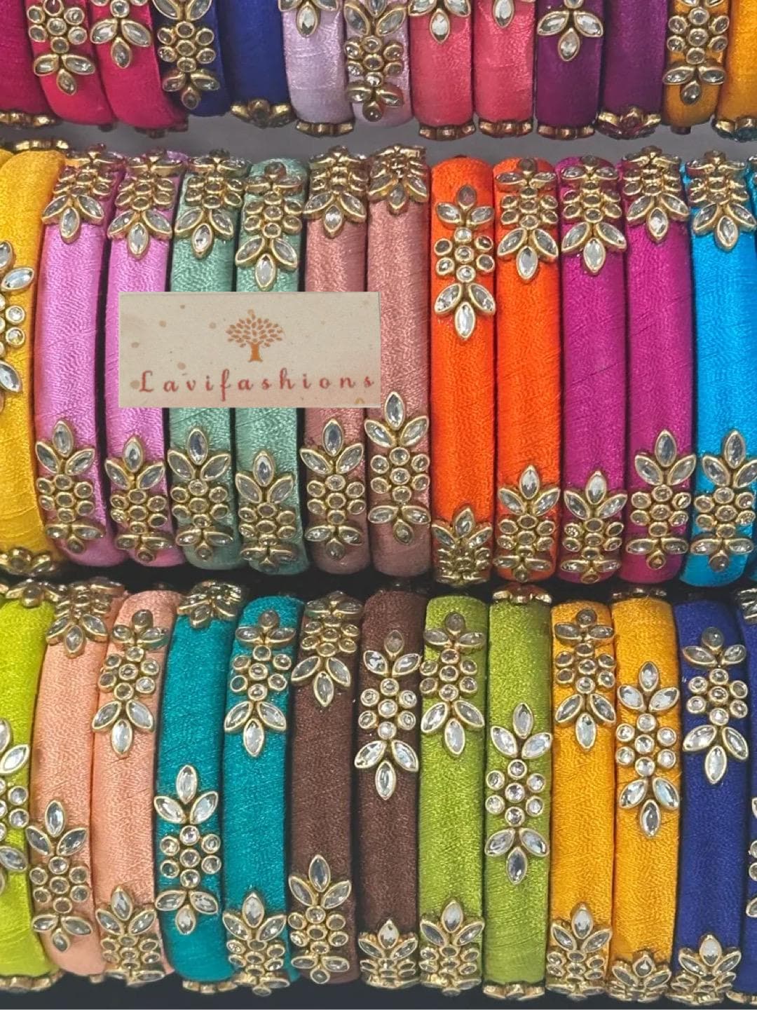 Handmade Silk Thread Bangles | Indian Wedding Jewelry | Saree Accessories | Bridal Bangles | Festive Gift for Her | Kundan Bangles — view 9