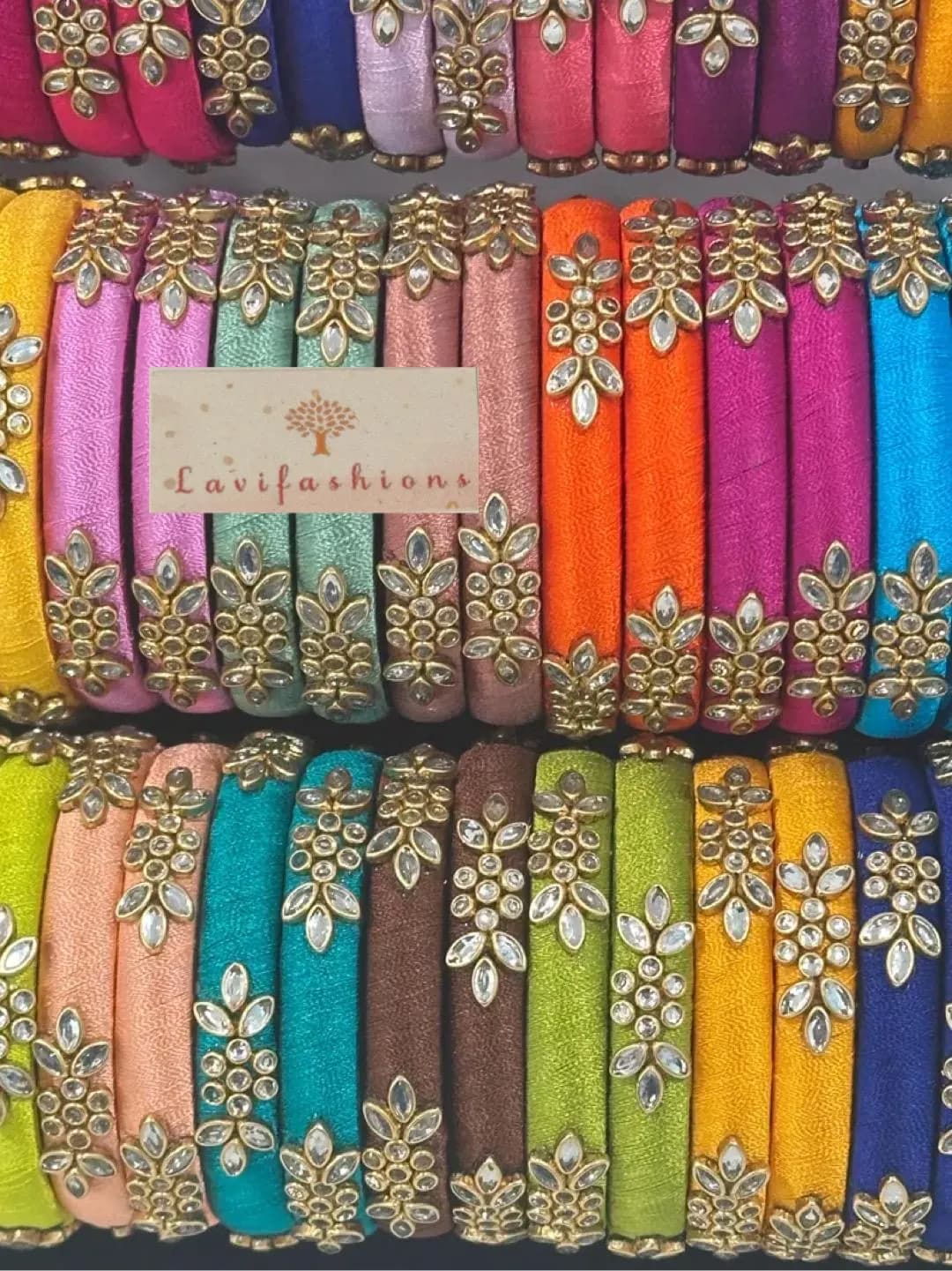 Handmade Silk Thread Bangles | Indian Wedding Jewelry | Saree Accessories | Bridal Bangles | Festive Gift for Her | Kundan Bangles — view 9