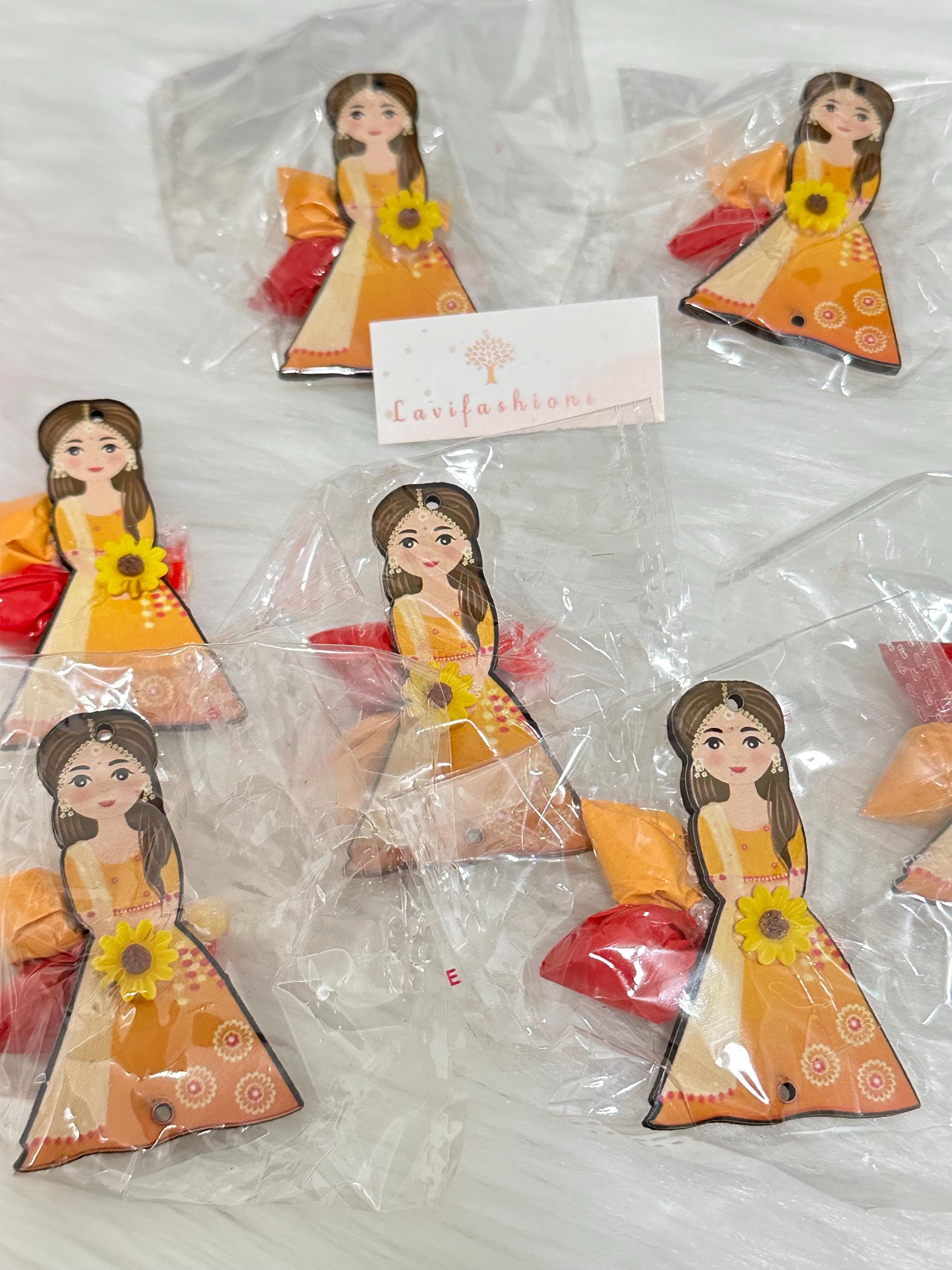 Girl Doll Pasupu Kumkum Packets | Elephant Design Thamboolam Return Gift (Pack of 1) — view 7