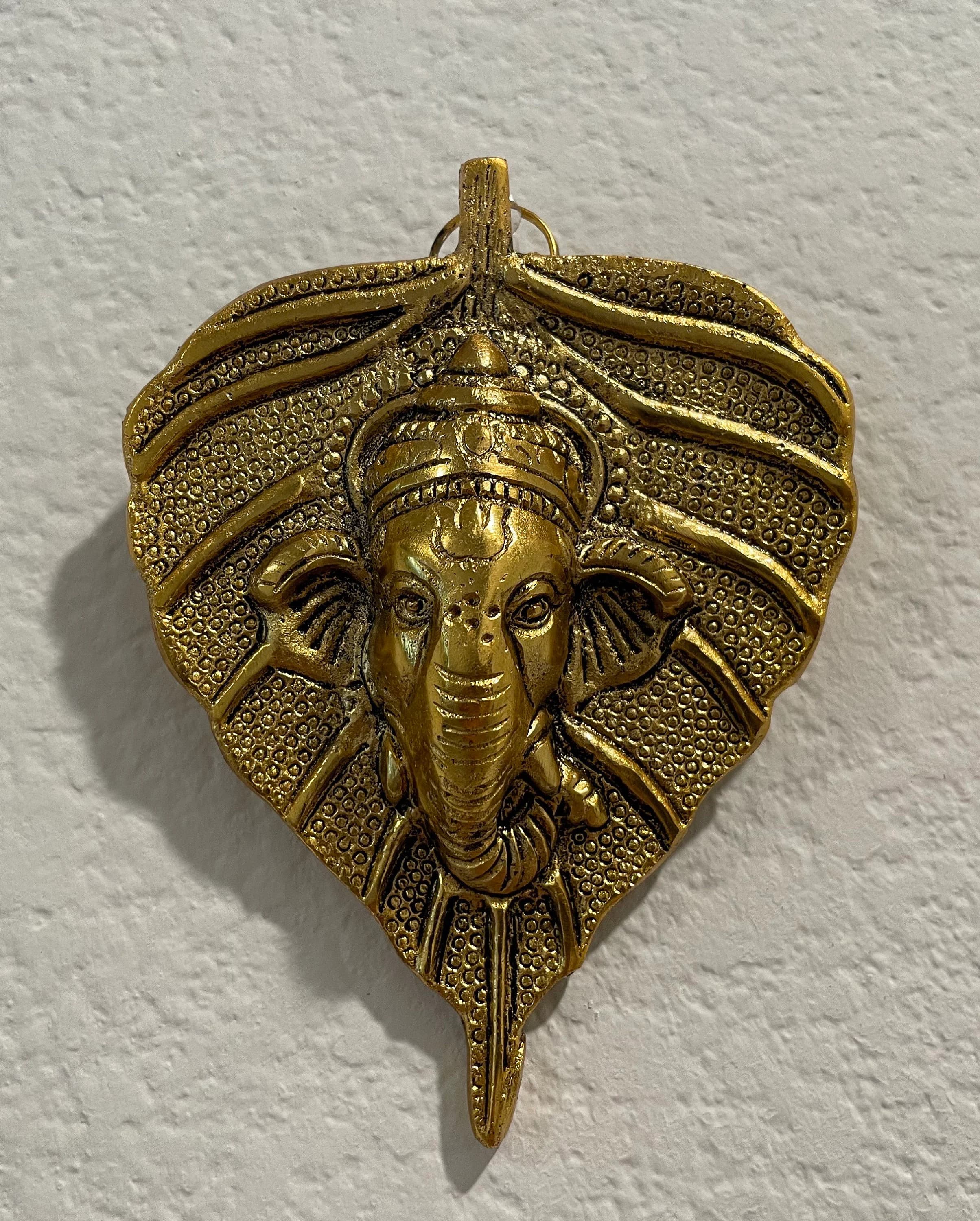 Leaf Ganesha Metal Wall Hanging – Traditional Indian Door Decor, 5-Piece Pack — view 7