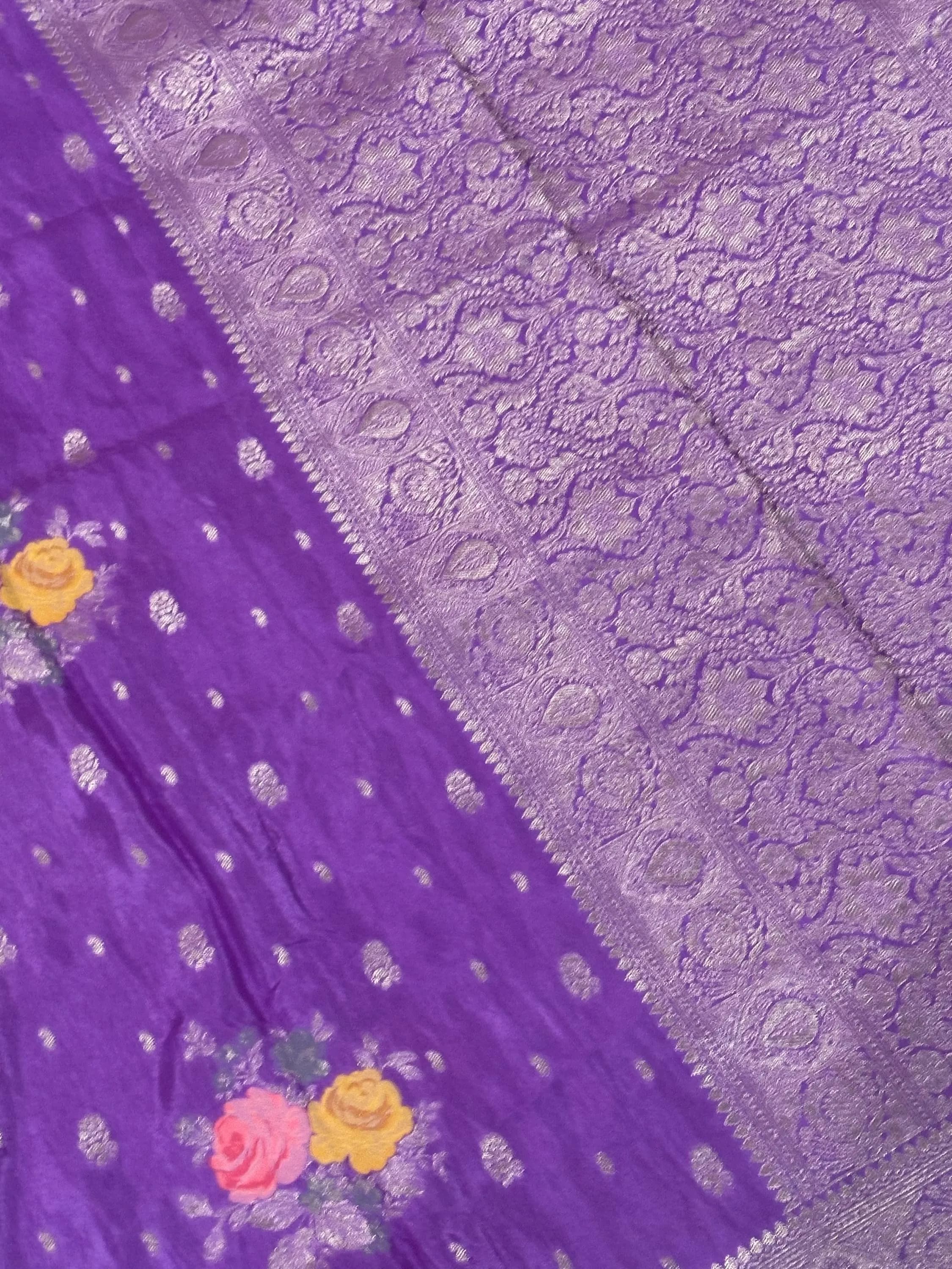 Chinon Mashru Silk Saree With Stitched blouse — view 10