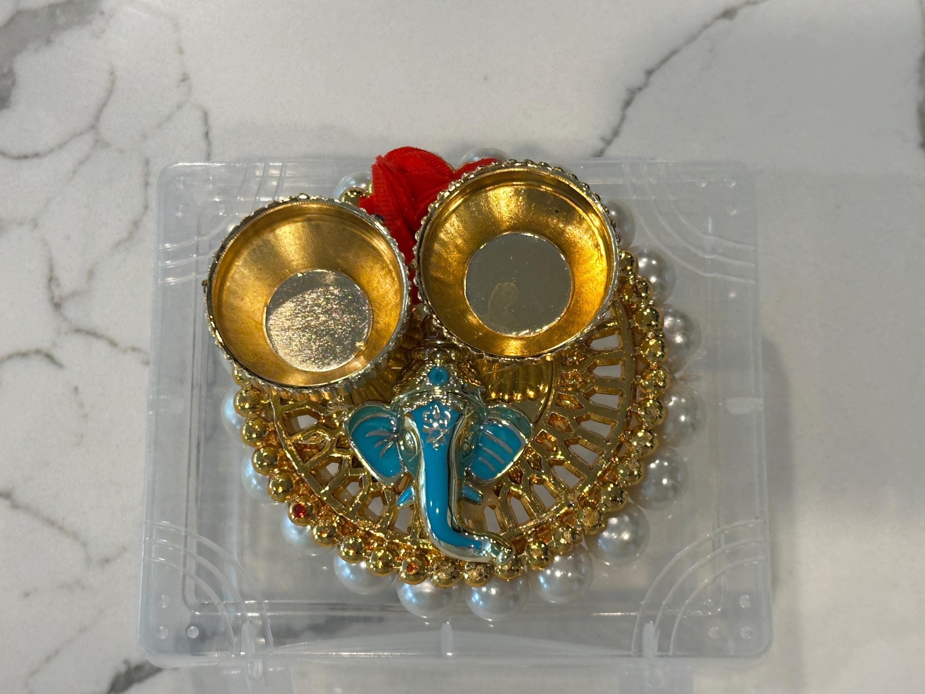 Ganesha Haldi Kumkum Holder | Indian Ethnic Haldi Thamboolam Favor (3" Boxed) — view 5