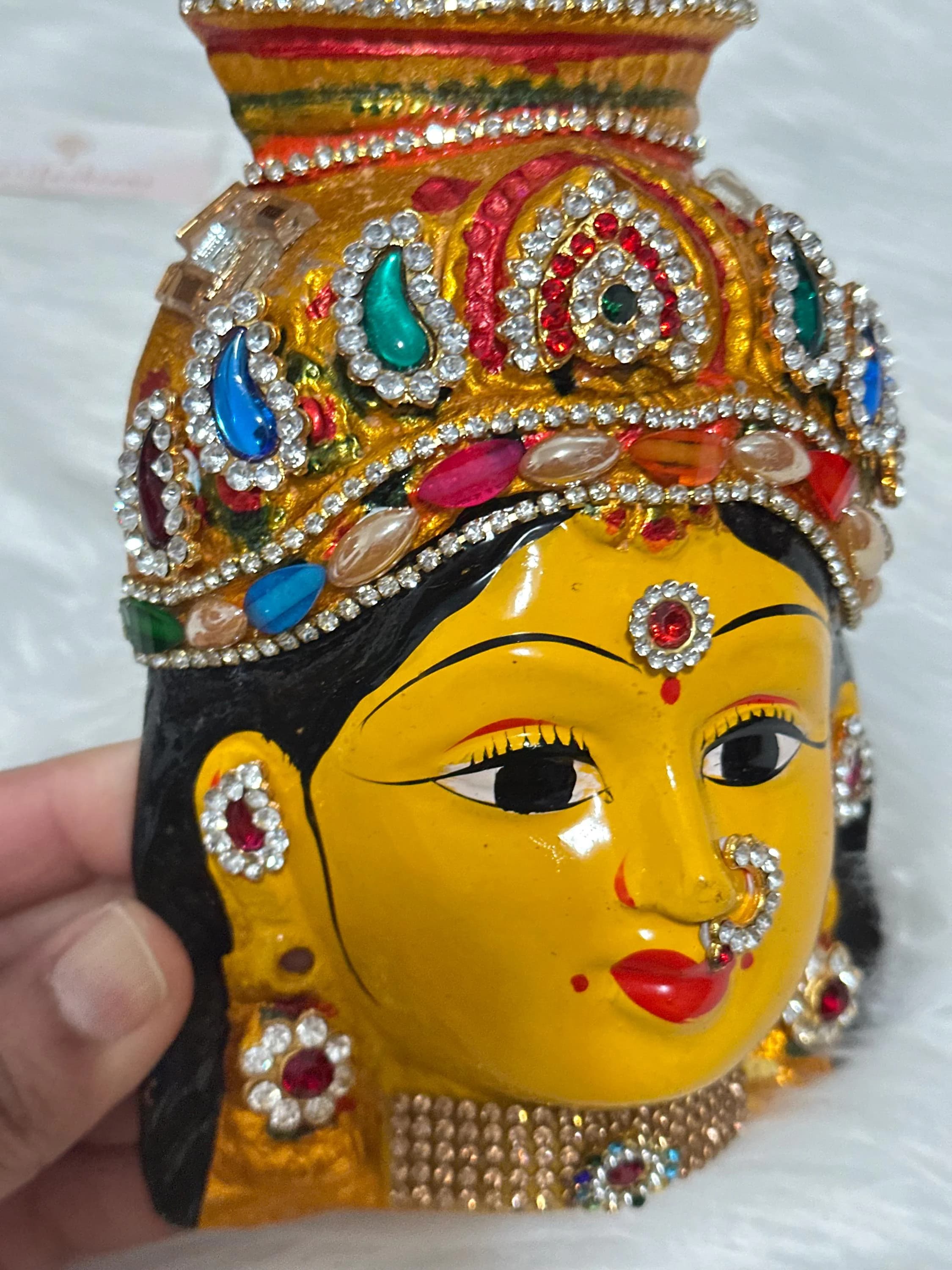 Indian Lakshmi Face Idol 8” | Gowri Devi Pooja Decor — view 4