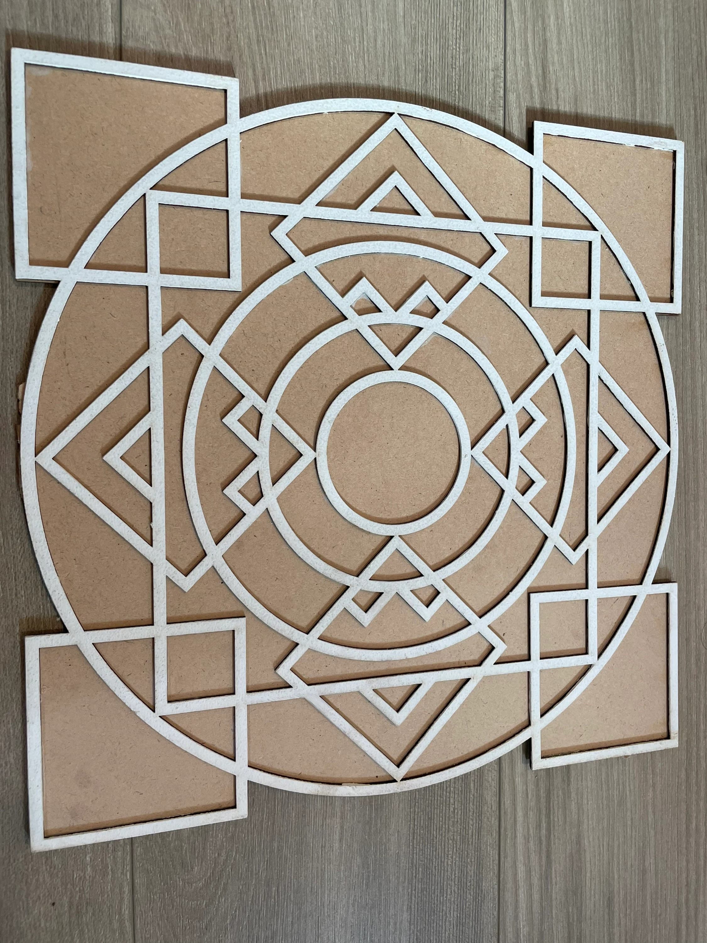 MDF Rangoli Base 11.5" – Geometric Home Decor, Entryway Accent — view 3