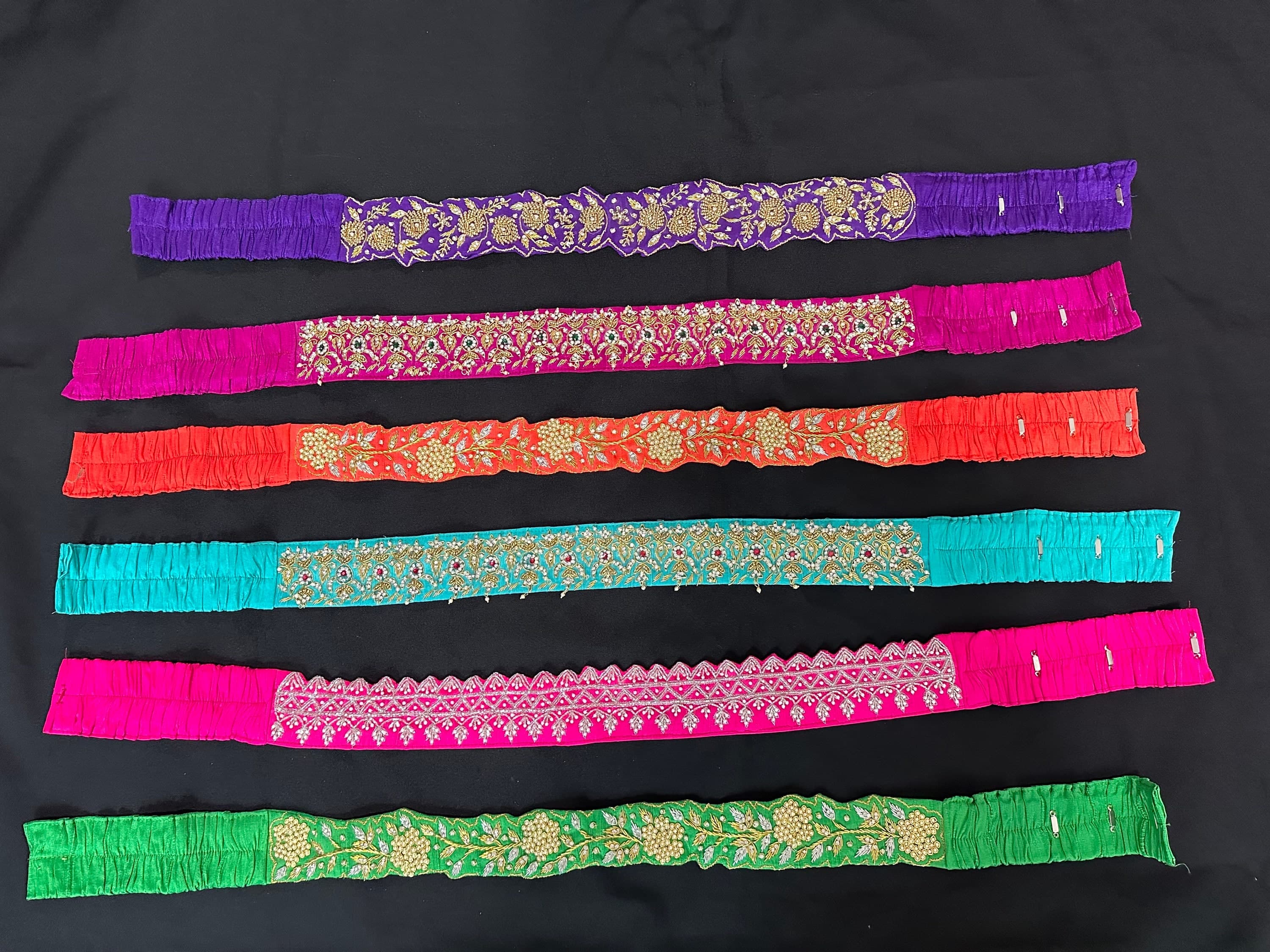 Ethnic Maggam Work Waist Belt: Festive Saree Jewelry, Wedding Party Wear Hip Belt — view 4