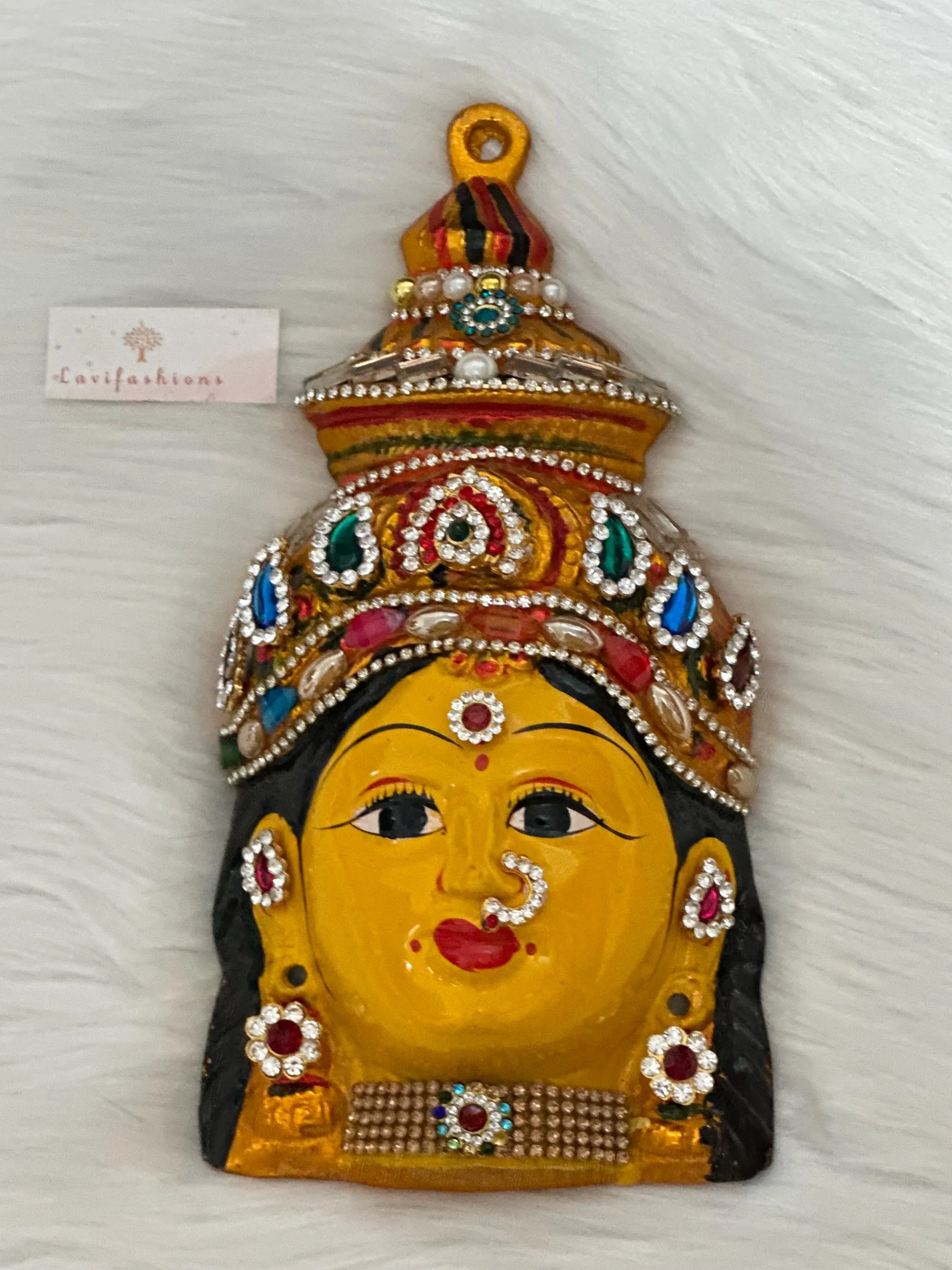 Indian Lakshmi Face Idol 8” | Gowri Devi Pooja Decor — view 8