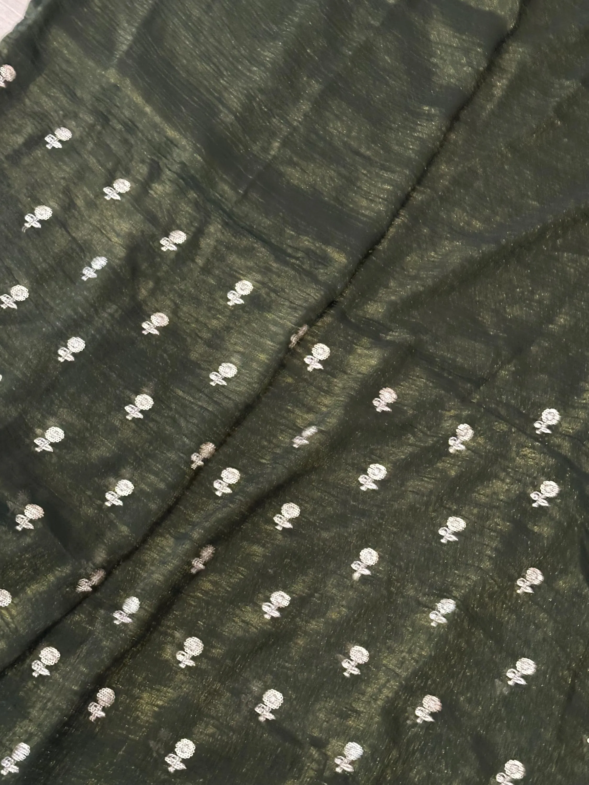 Tissue Chiffon Saree With Unstitched Blouse Piece — view 4