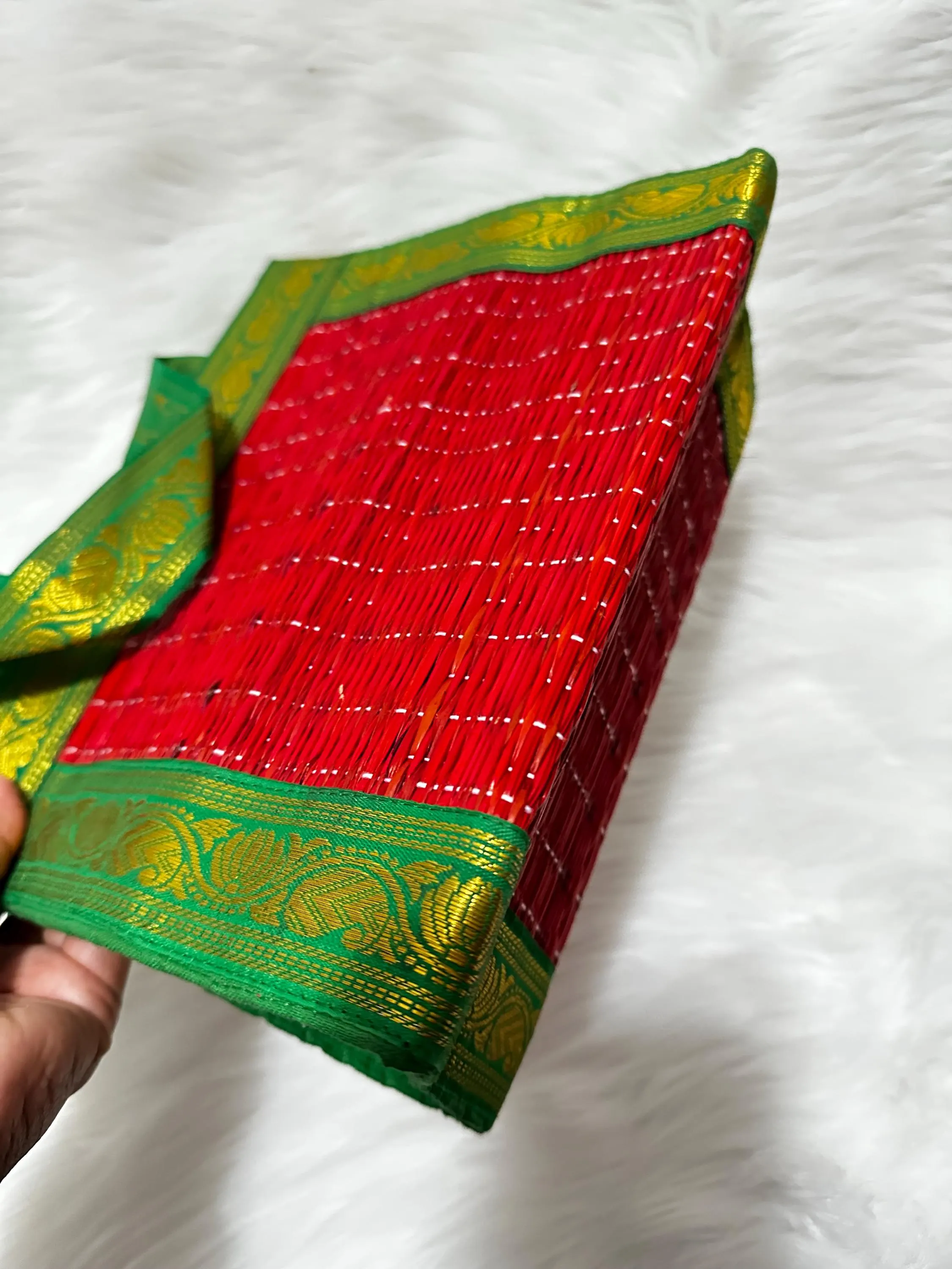 Korai Grass Thamboolam Bags Pack Of 5 | Eco-Friendly Wedding Favor Pooja Gift Bags Pack — view 4