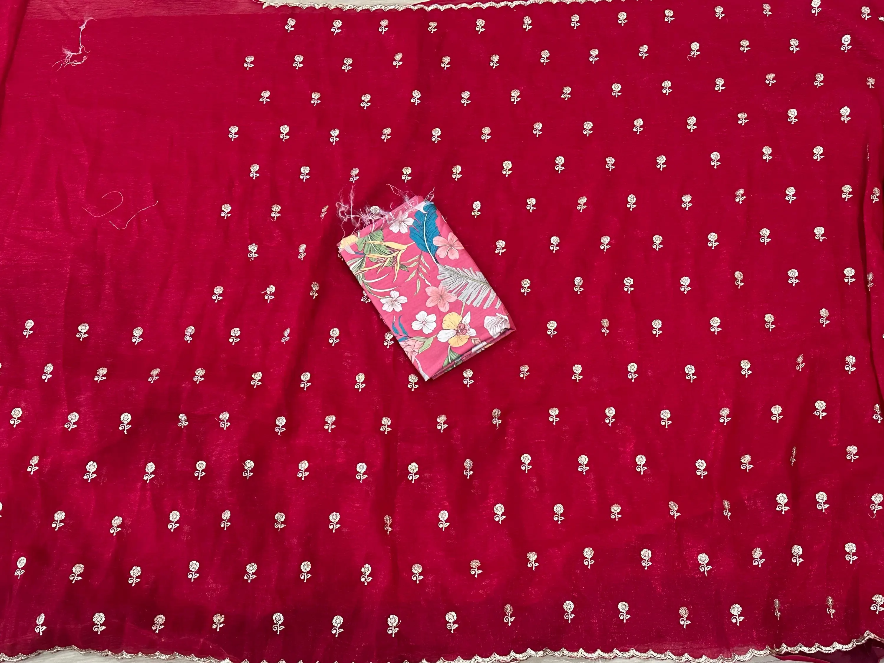 Tissue Chiffon Saree With Unstitched Blouse Piece — view 1