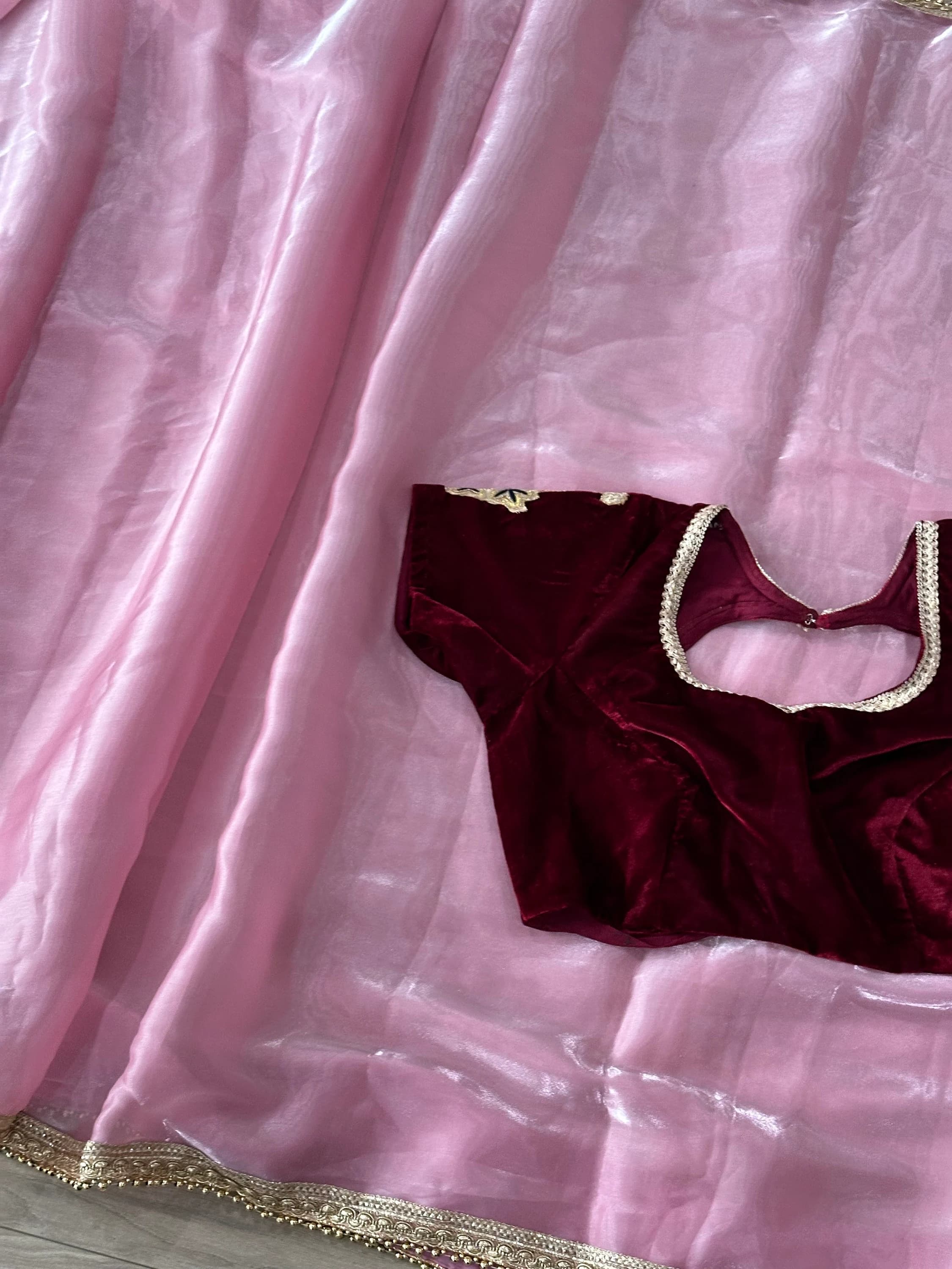 Crush Tissue Saree With Stitched Blouse — view 8