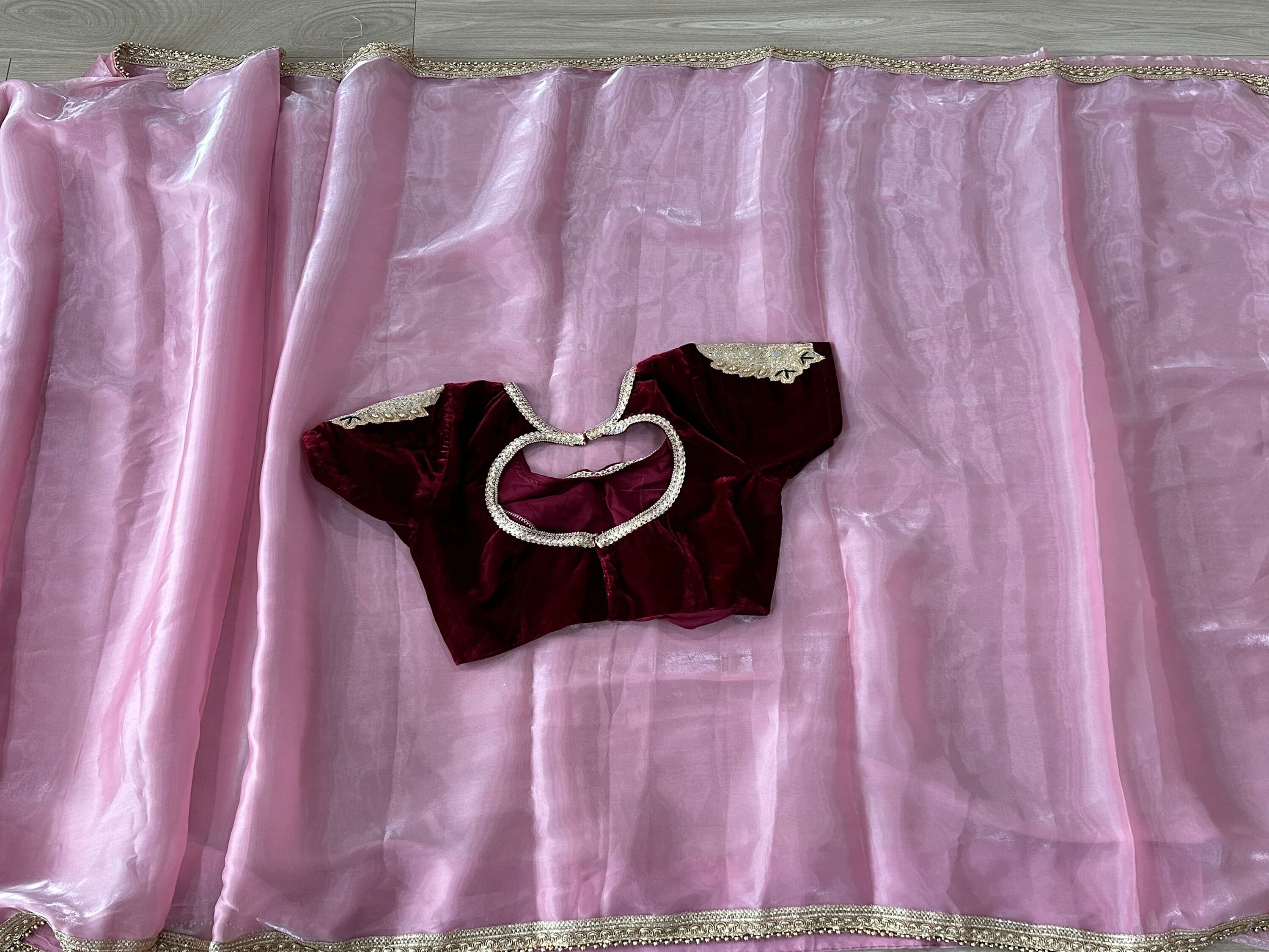 Crush Tissue Saree With Stitched Blouse — view 3