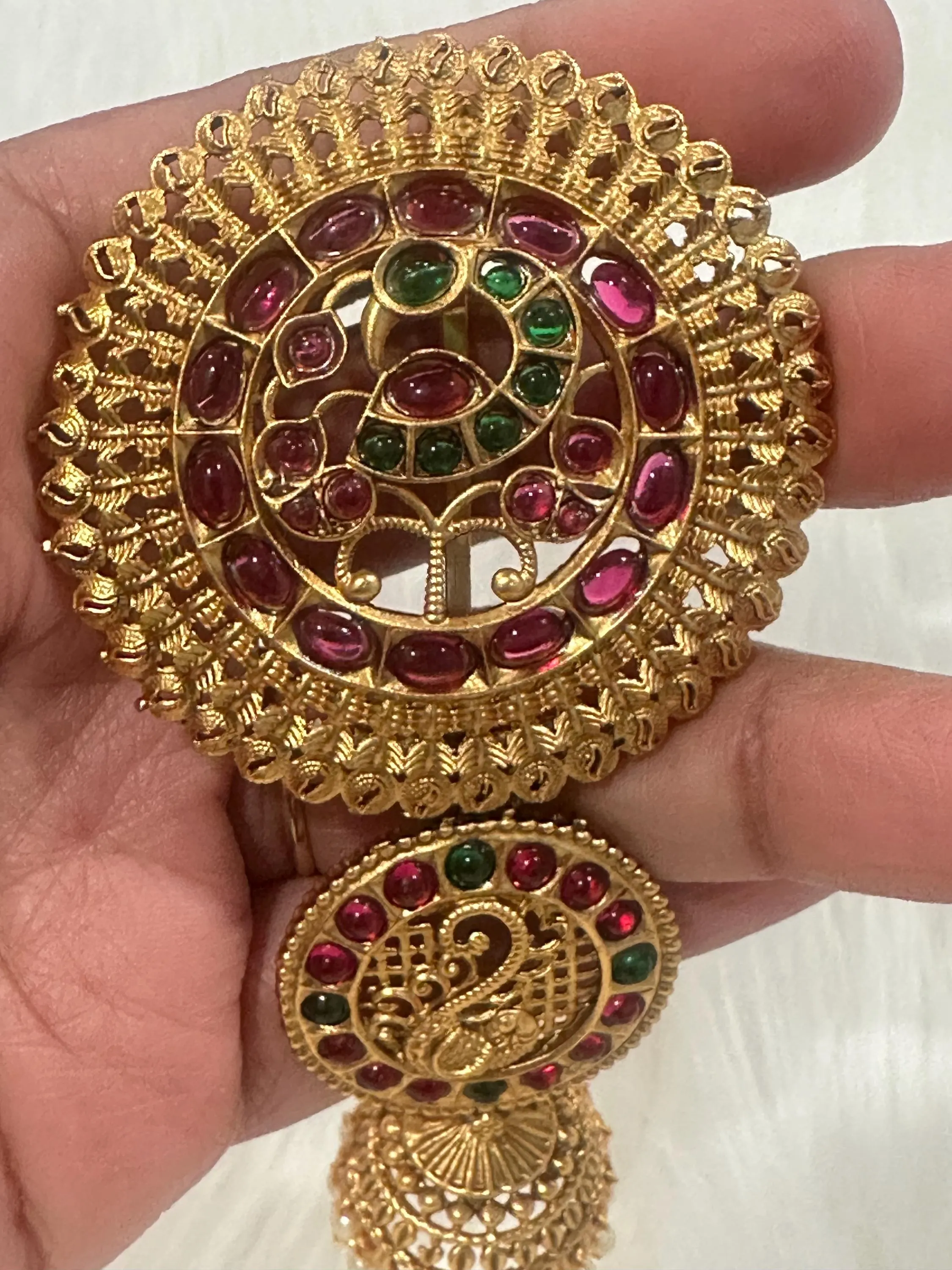 Antique Kemp Hair Brooch / Juda Pin / Veni Pin / jada billa / Classical Dance Jewelry / Rakodi — view 4