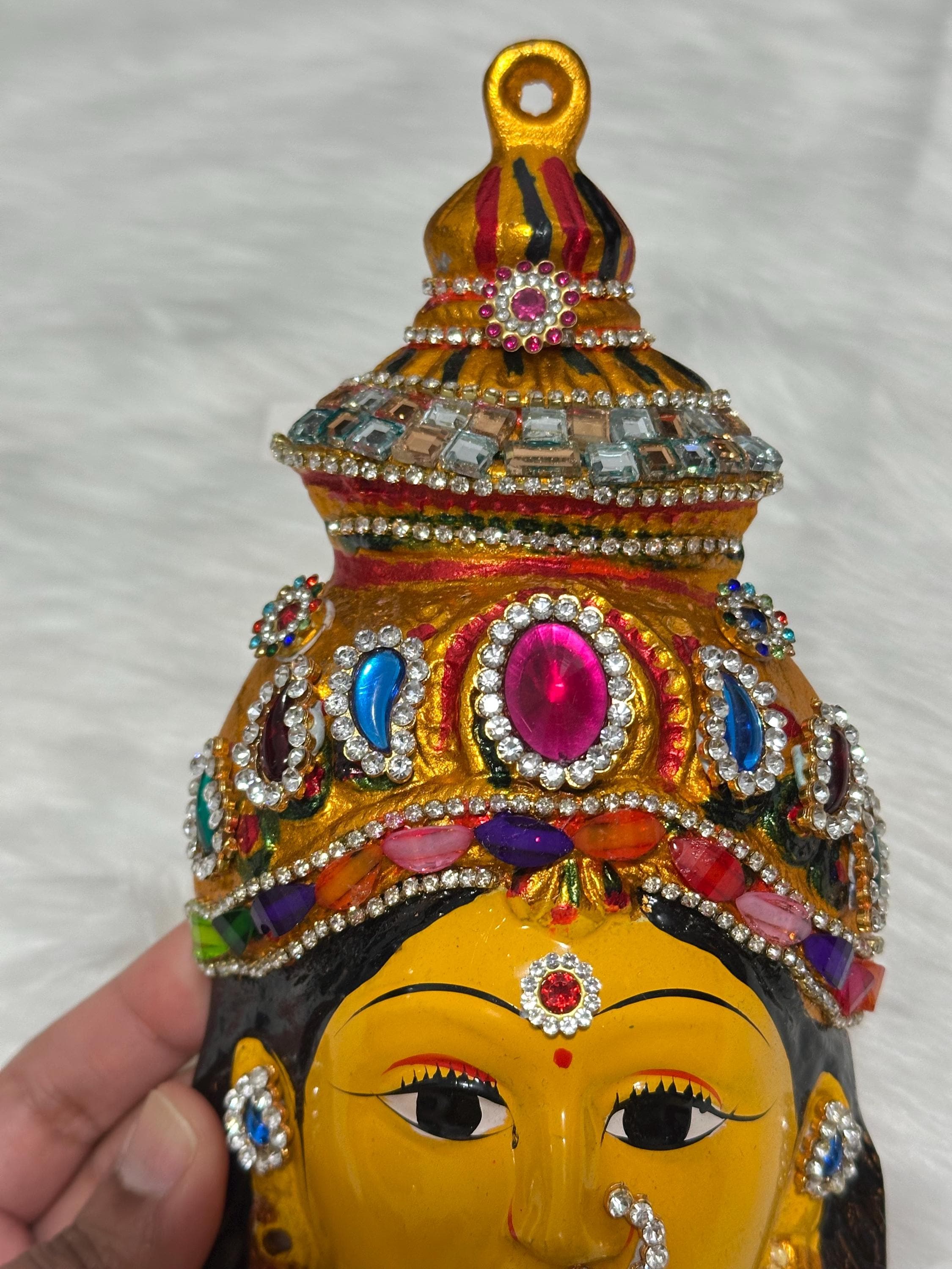 Lakshmi Face Idol 8” | Gowri Devi Face for Pooja | Indian Decor — view 6