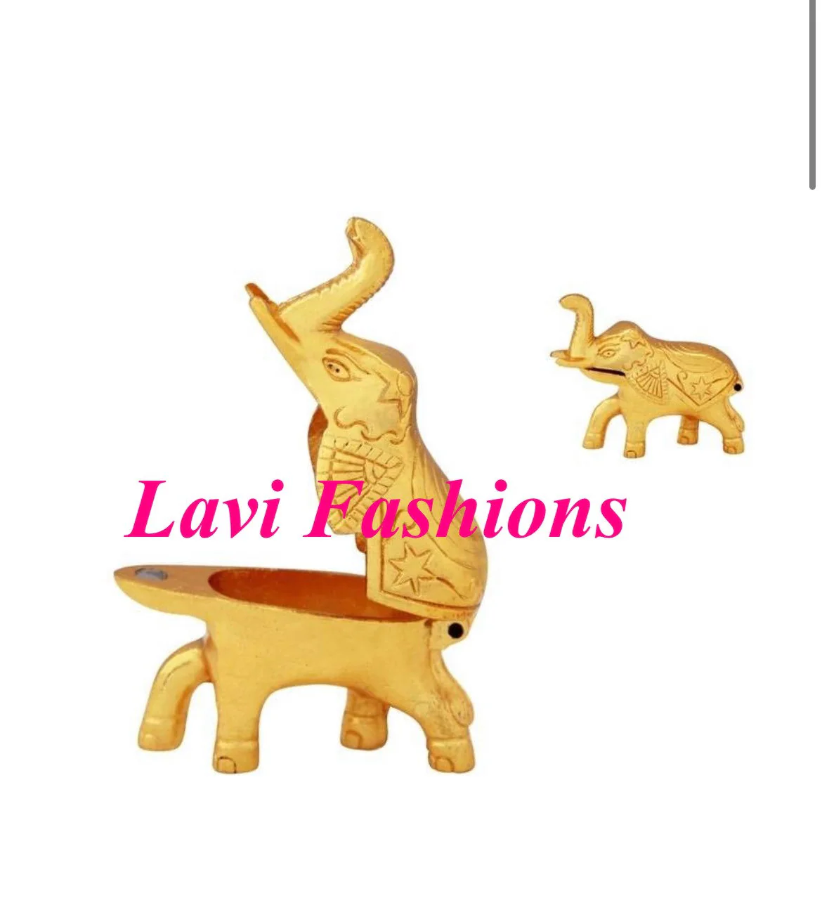 Elephant Shaped Kumkum Holder | Indian Haldi Holder | Ethnic Thamboolam Gift | Wedding, Pooja, Housewarming Return Favors — view 1