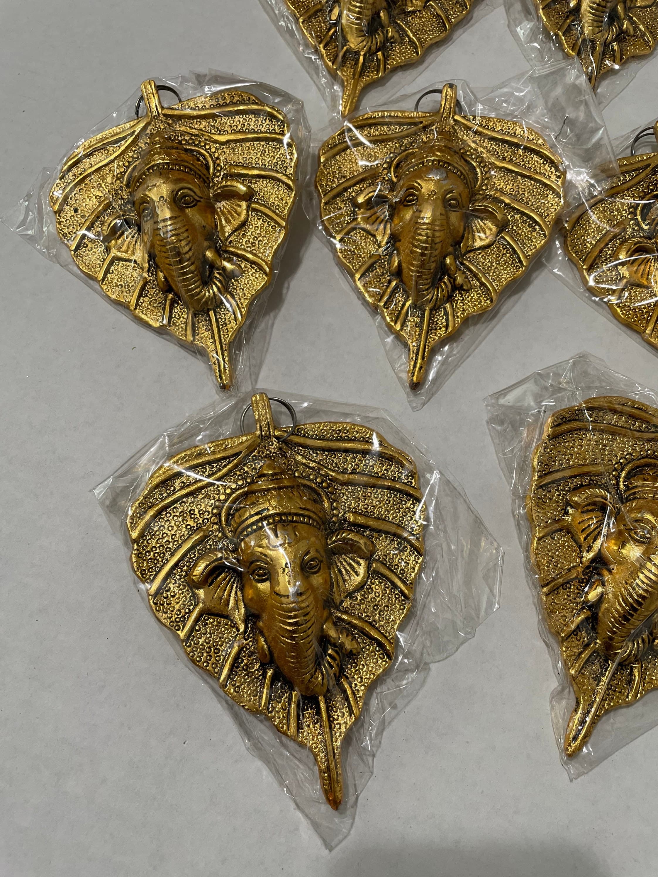 Leaf Ganesha Metal Wall Hanging – Traditional Indian Door Decor, 5-Piece Pack — view 5