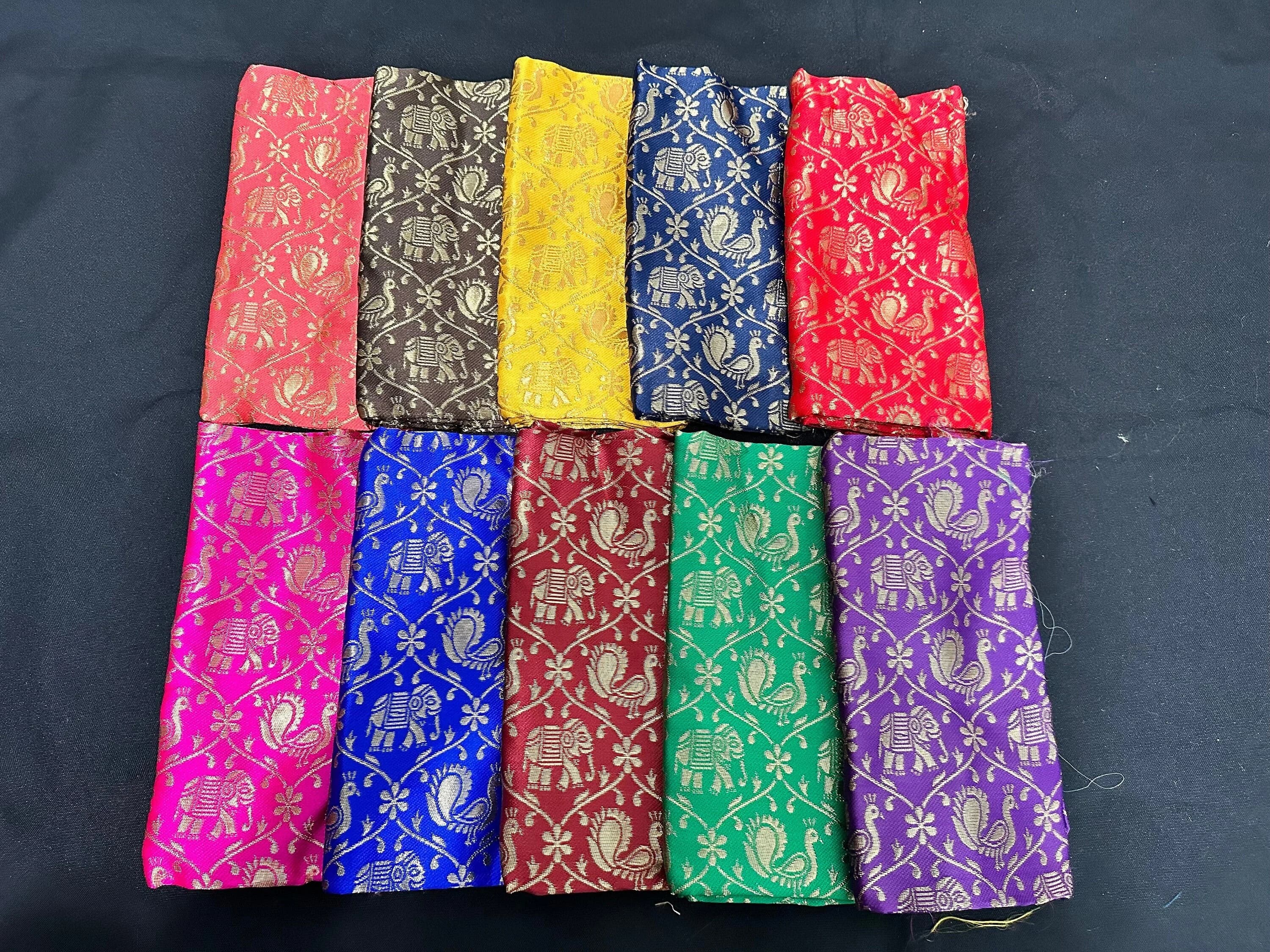 Banaras Blouse Pieces Pack of 10 USA| Indian Wedding Return Gift Bulk| South Indian Thamboolam Gift| Pooja Festive Favor| Wedding Guest Gift — view 4